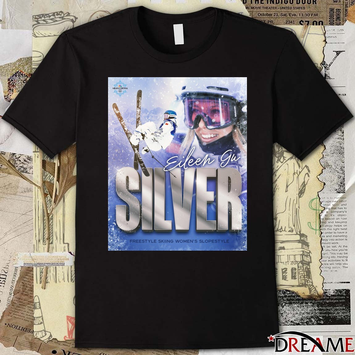 Eileen Gu Silver Freestyle Skiing Women’s Slopestyle Poster t-shirt