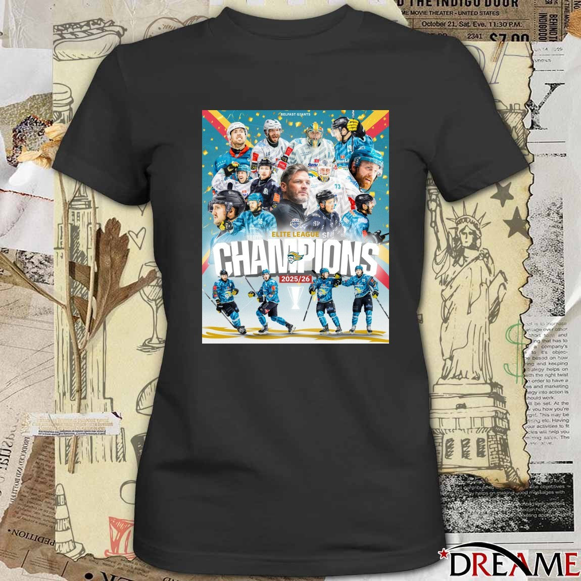 Elite Ice Hockey League Belfast Giants Champions 2025 – 2026 Poster t-shirt