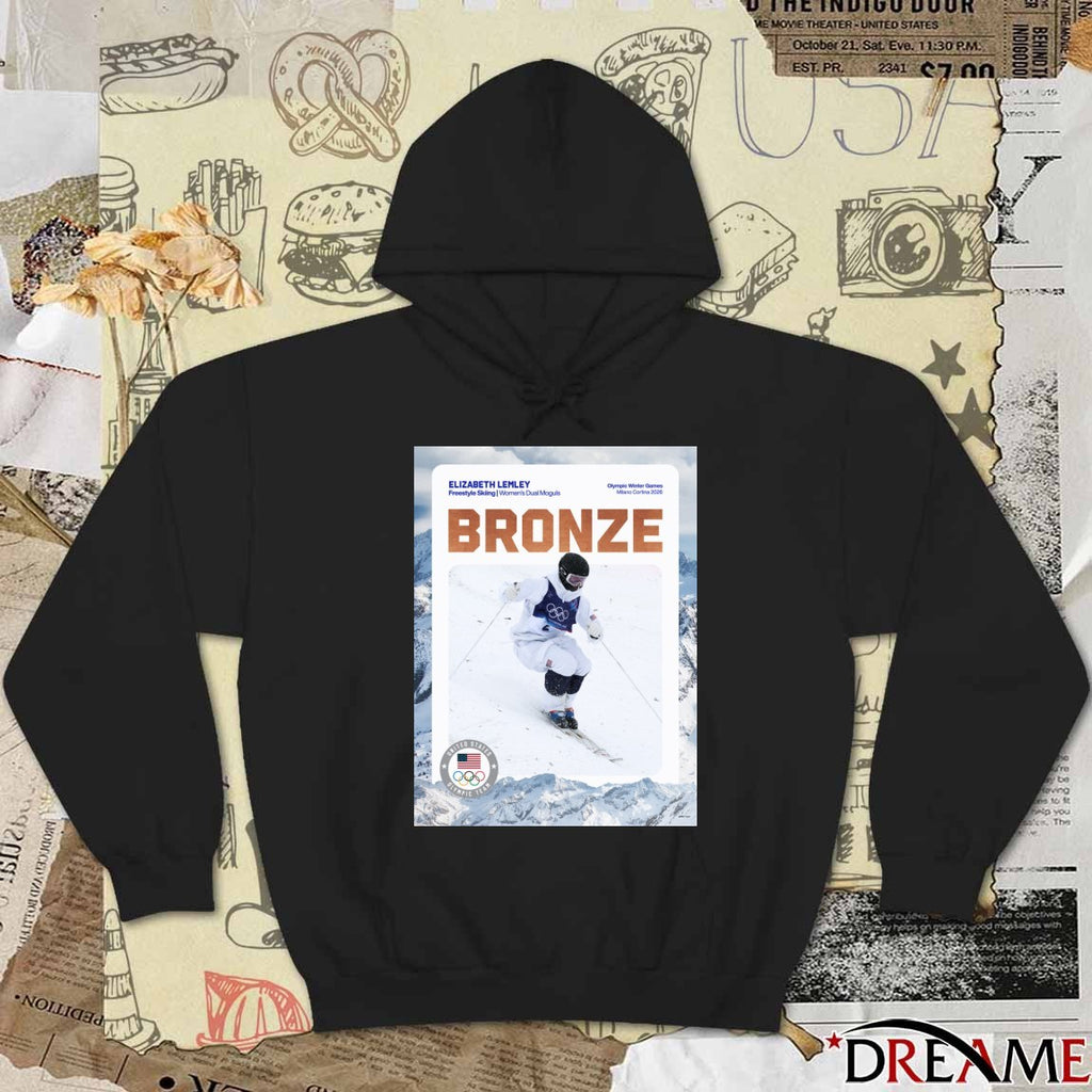 Elizabeth Lemley Earns Bronze In The First-ever Winter Olympics Dual Moguls Competition t-shirt