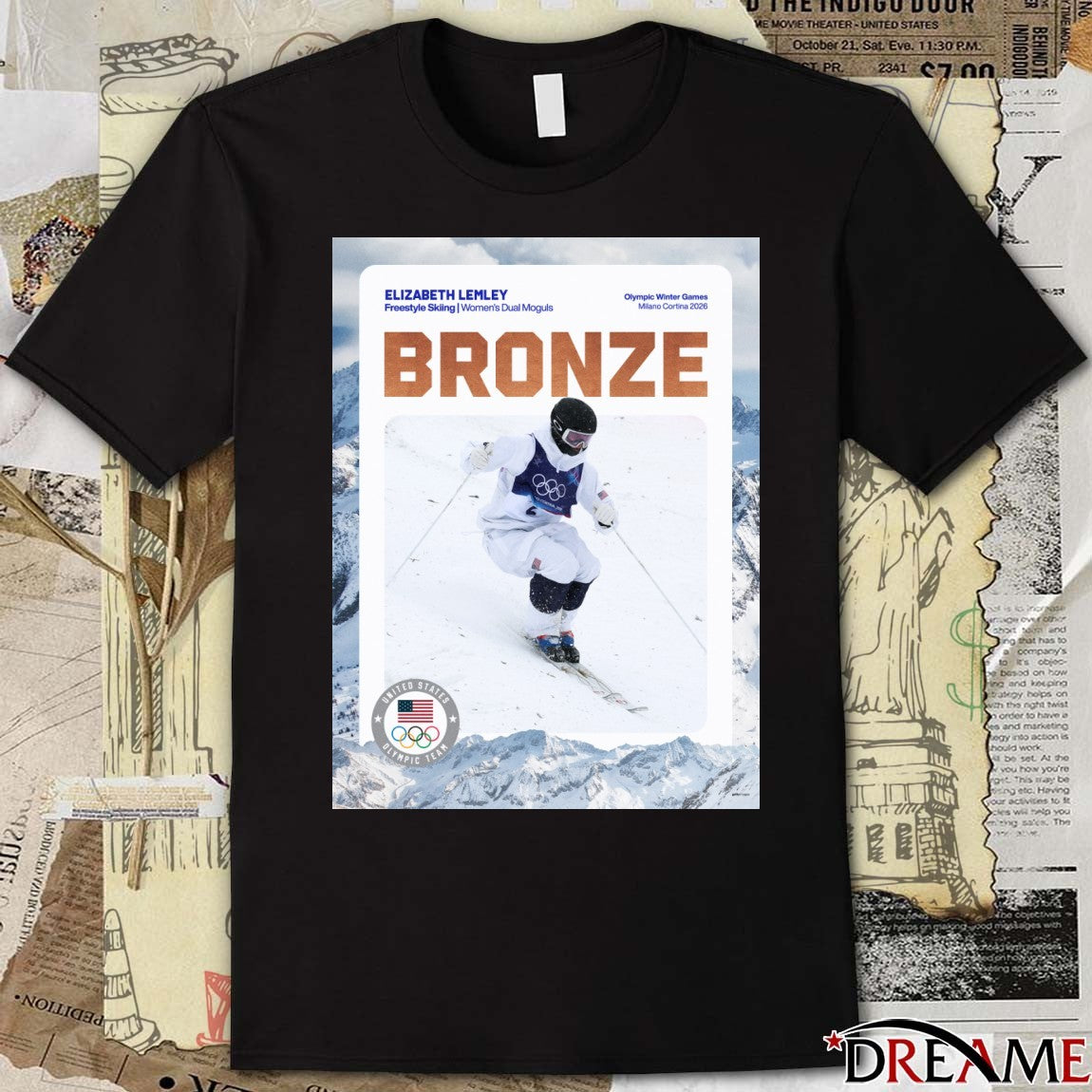 Elizabeth Lemley Earns Bronze In The First-ever Winter Olympics Dual Moguls Competition t-shirt