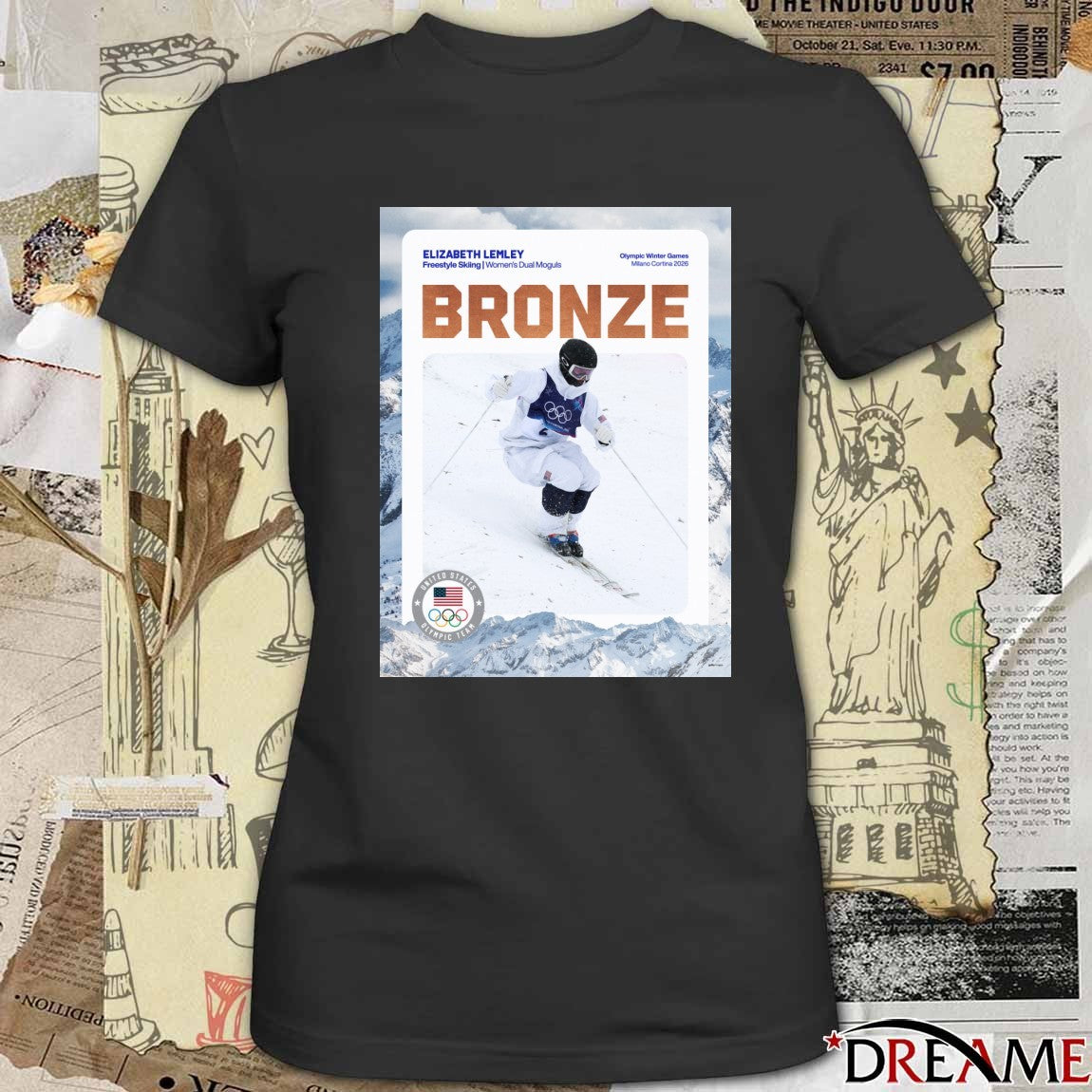Elizabeth Lemley Earns Bronze In The First-ever Winter Olympics Dual Moguls Competition t-shirt