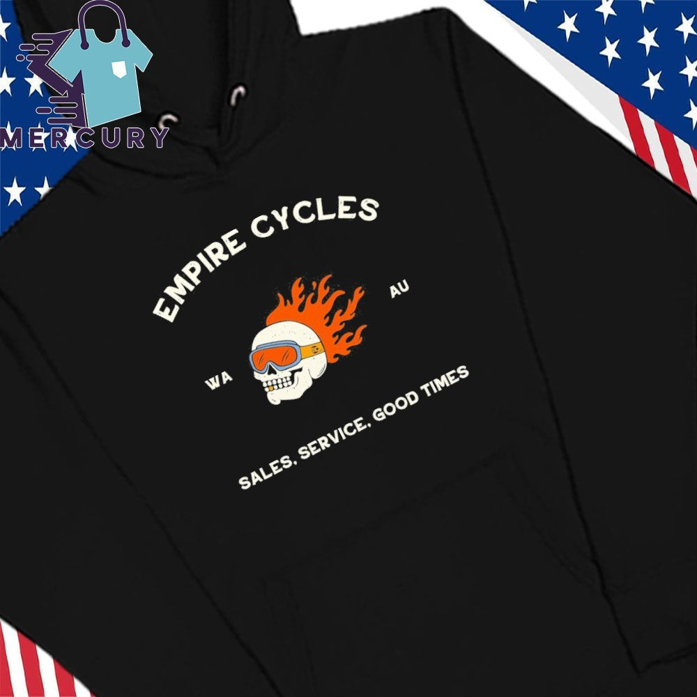 Empire Cycles Flaming Skull Shirt