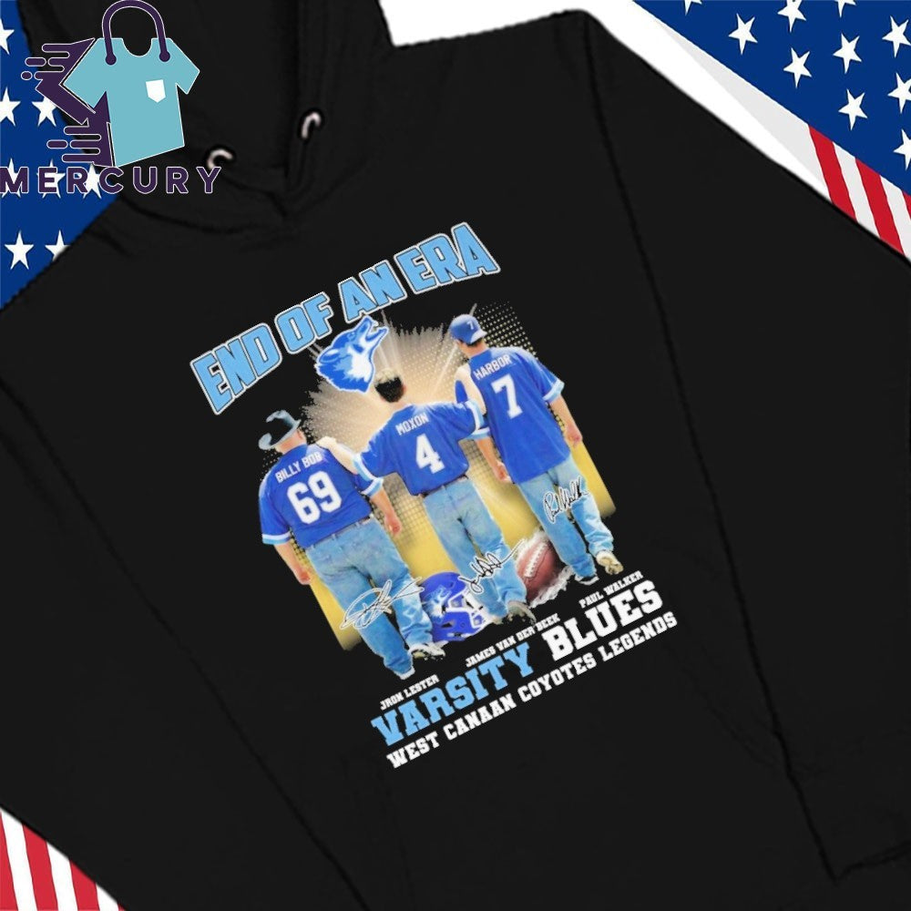 End Of An Era Varsity Blues West Canaan Coyotes Legends Siganture Shirt