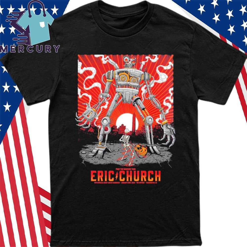 Eric Church Washington DC 2026 Night 1 Venue Poster Free The Machine Tour At The Anthem On January 22 2026 Shirt