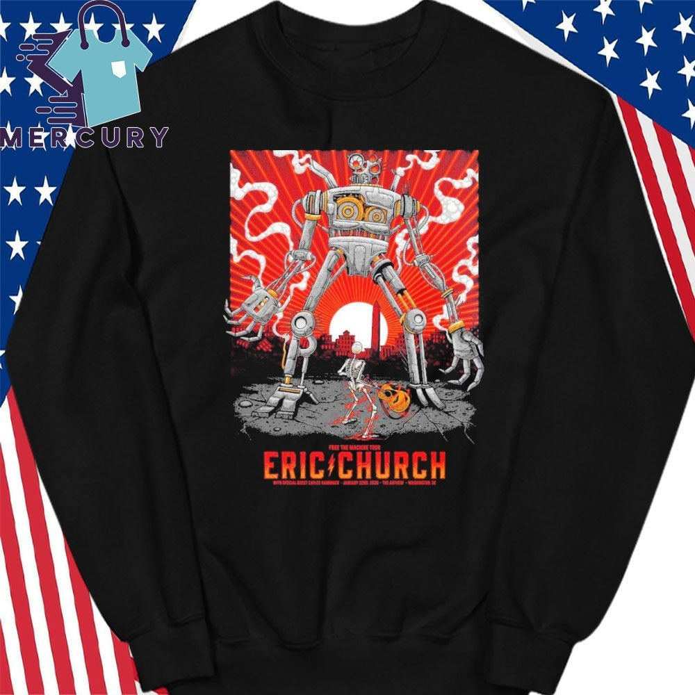 Eric Church Washington DC 2026 Night 1 Venue Poster Free The Machine Tour At The Anthem On January 22 2026 Shirt