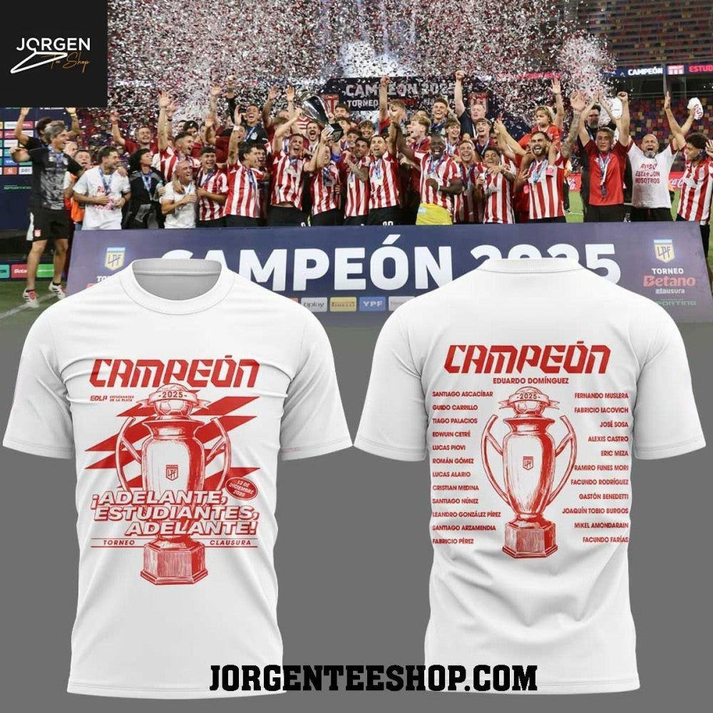 Estudiantes de La Plata 2025 Torneo Clausura Campeon Two Sided Shirt