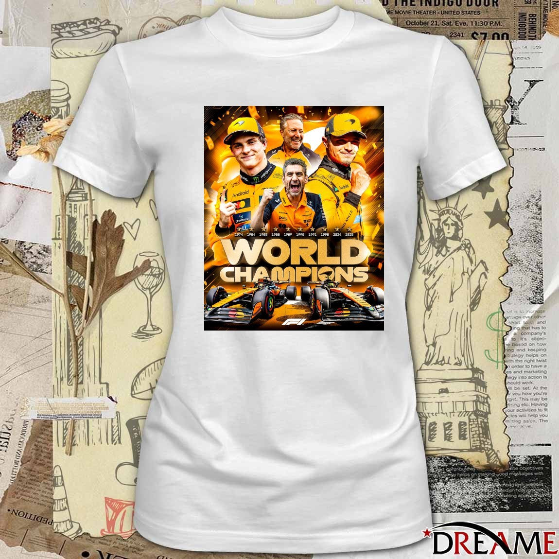 F1 World Champions Mclaren Are The 2025 Constructors’ Champions Poster t-shirt