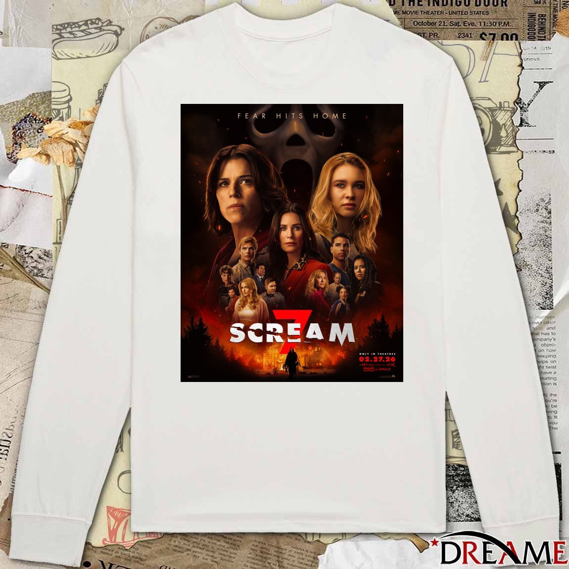 Fear Hít Home Scream 7 Only In Theatres February 27, 2026 Poster t-shirt