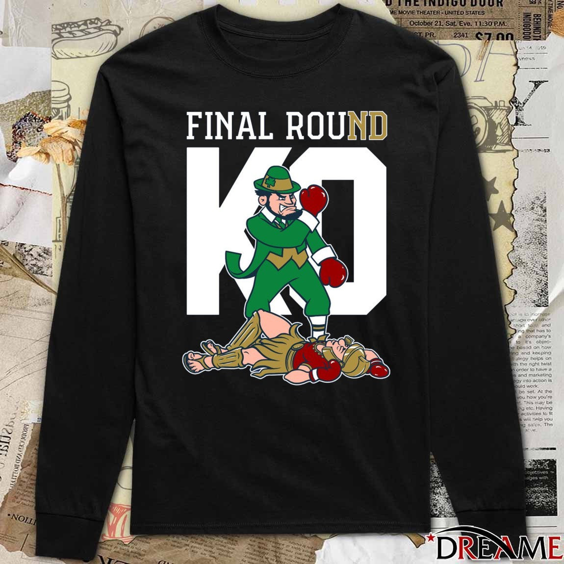 Final Round KO Notre Dame Fighting Irish Defeats Trojans Mascot t-shirt