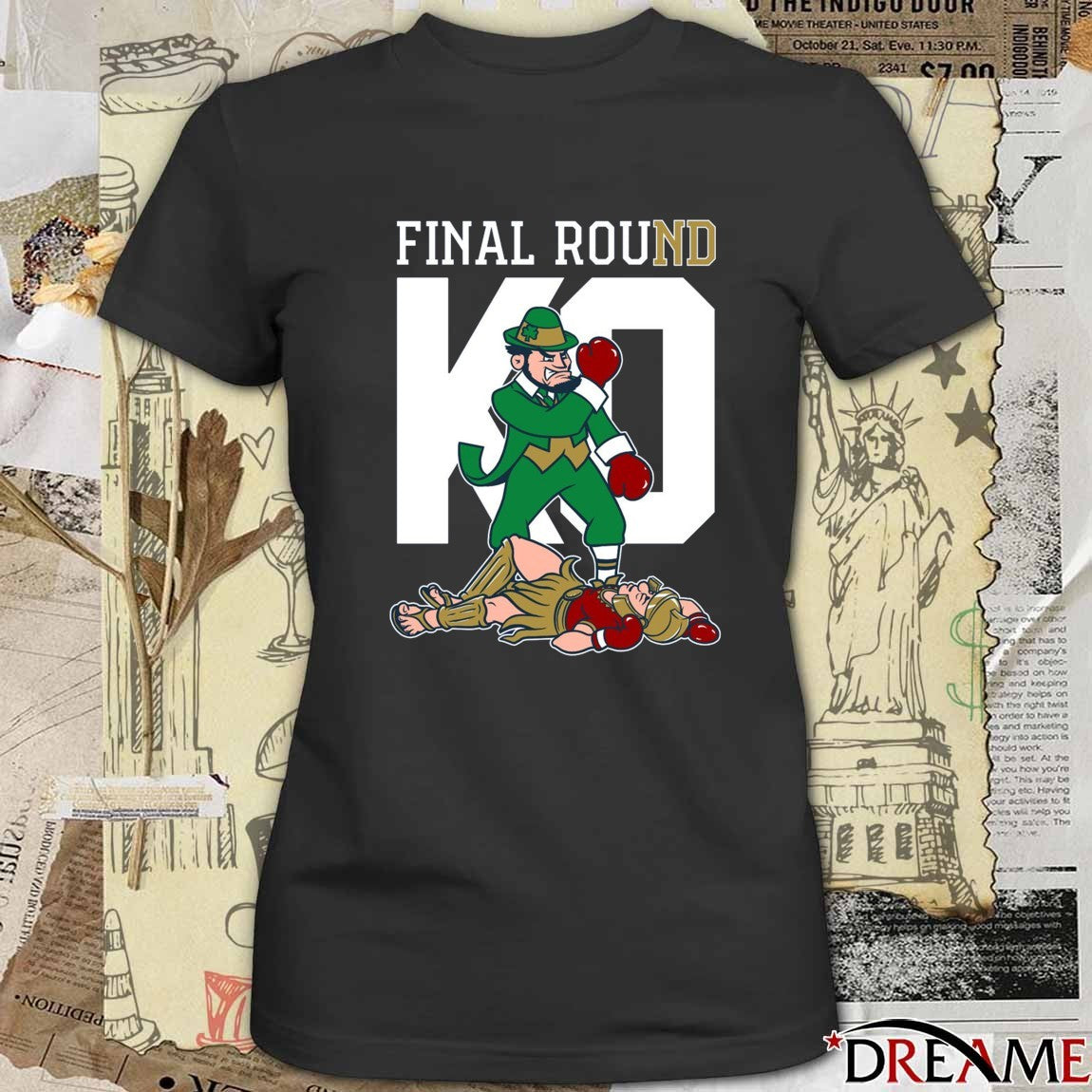 Final Round KO Notre Dame Fighting Irish Defeats Trojans Mascot t-shirt