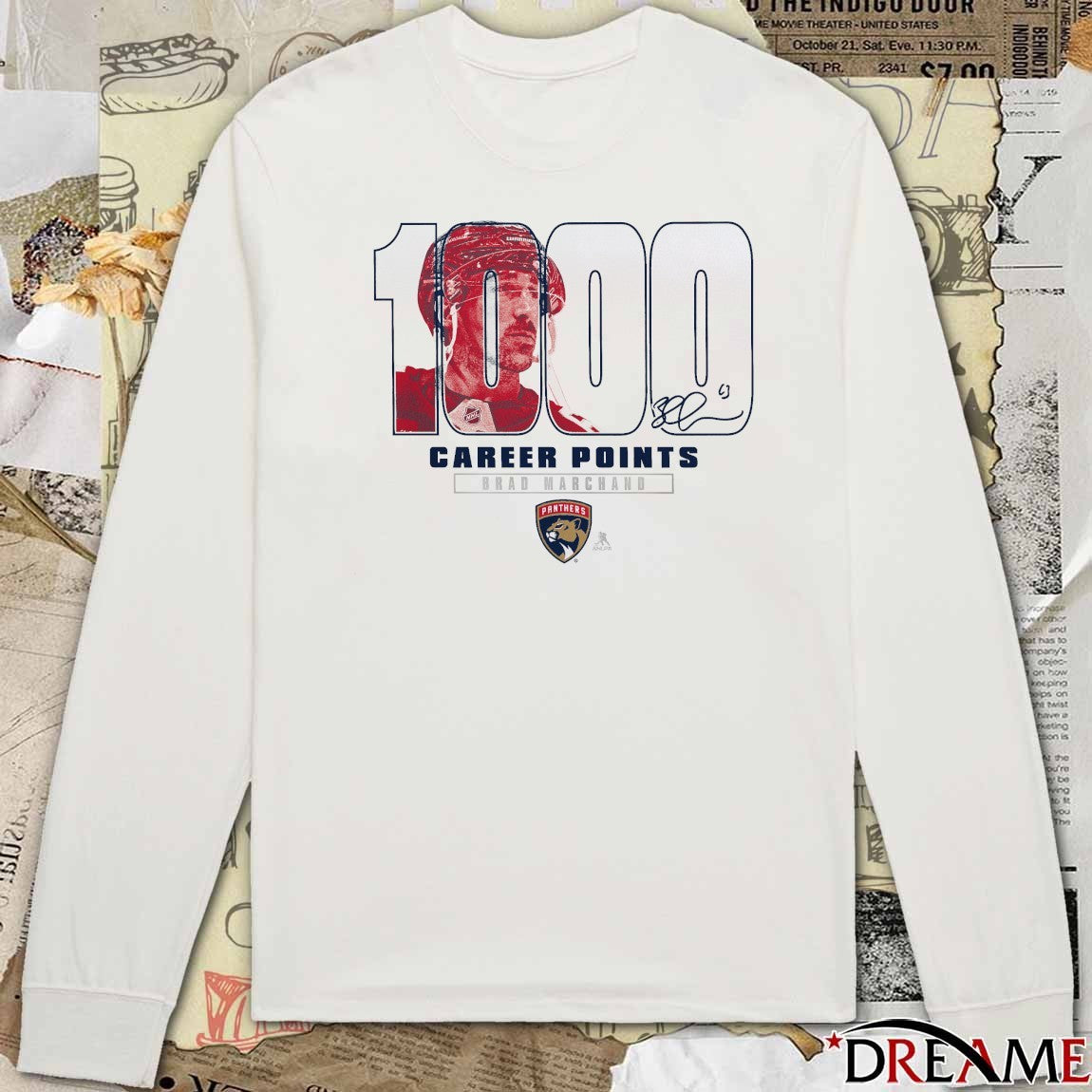 Florida Panthers Brad Marchand 1,000 Career Points Legacy Signature t-shirt