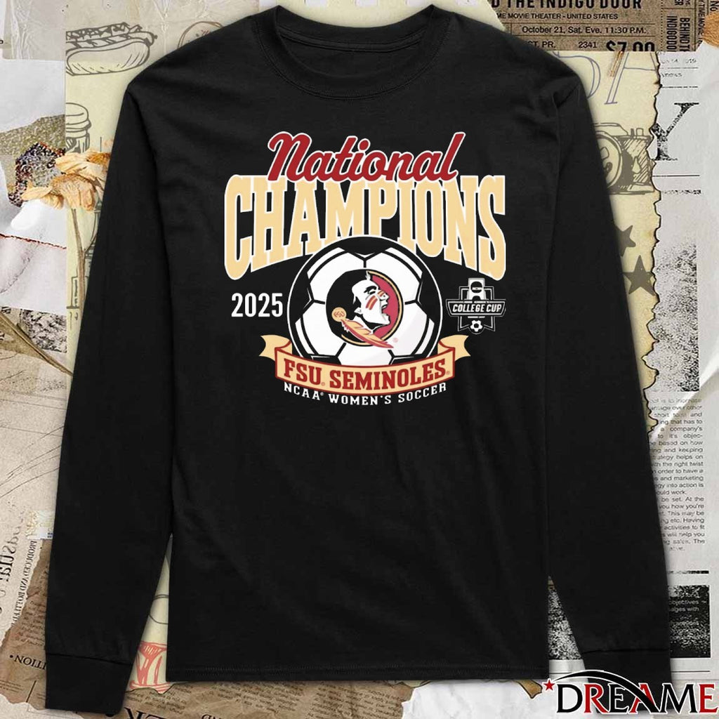 Florida State Seminoles National Champions 2025 NCAA Women’s Soccer College Cup t-shirt