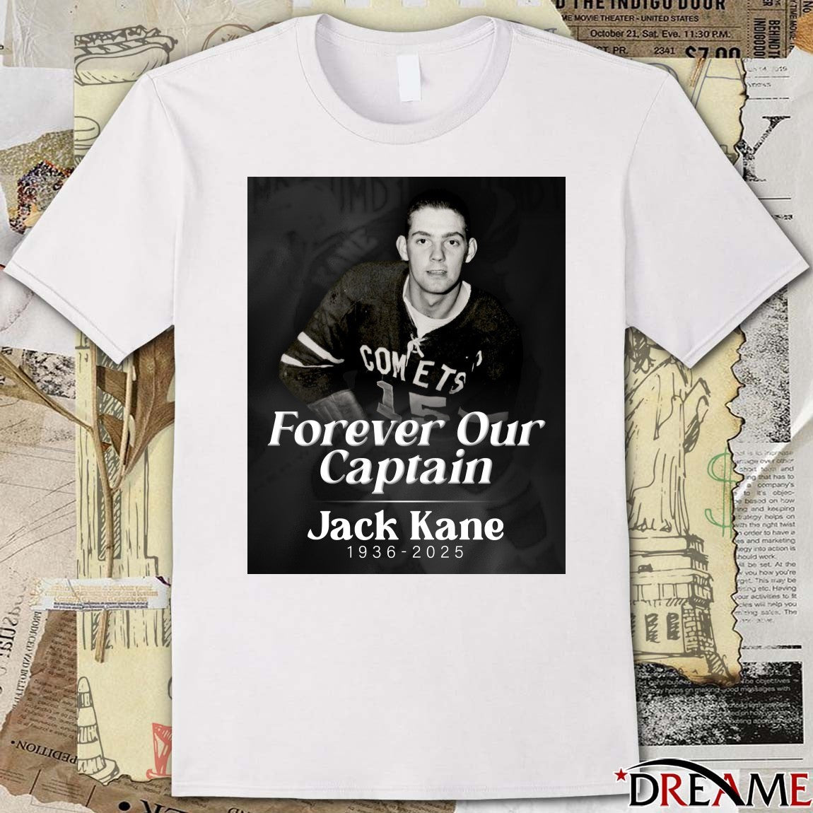 Forever Our Captain Jack Kane 1936 – 2025 Utica Comets Poster t-shirt