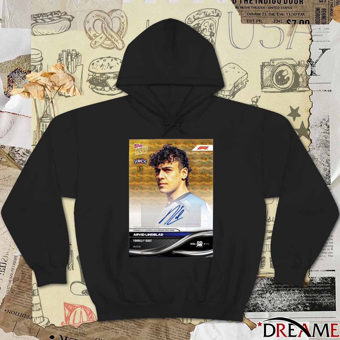 Formula 1 Australian Grand Prix 2026 Arvid Lindblad Topps Now Poster t-shirt