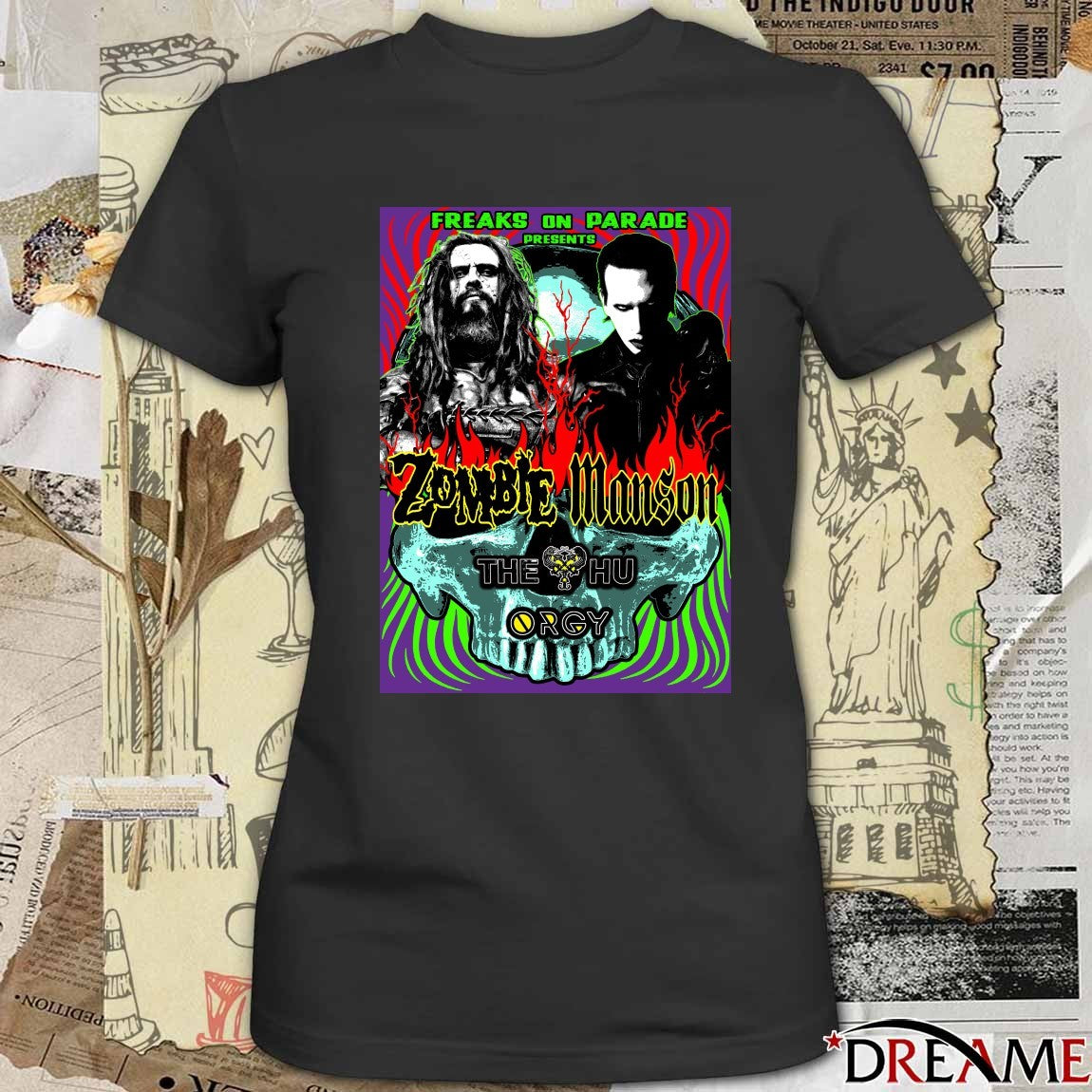 Freaks On Parade Presents Zombie Manson The Hu Orgy 2026 Poster t-shirt