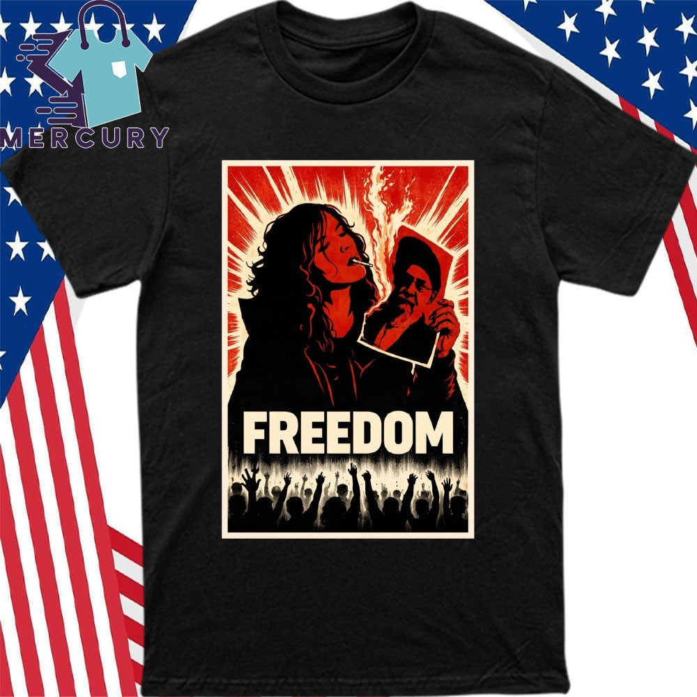 Freedom Iranian Lady Burning Khamenei Photo Shirt