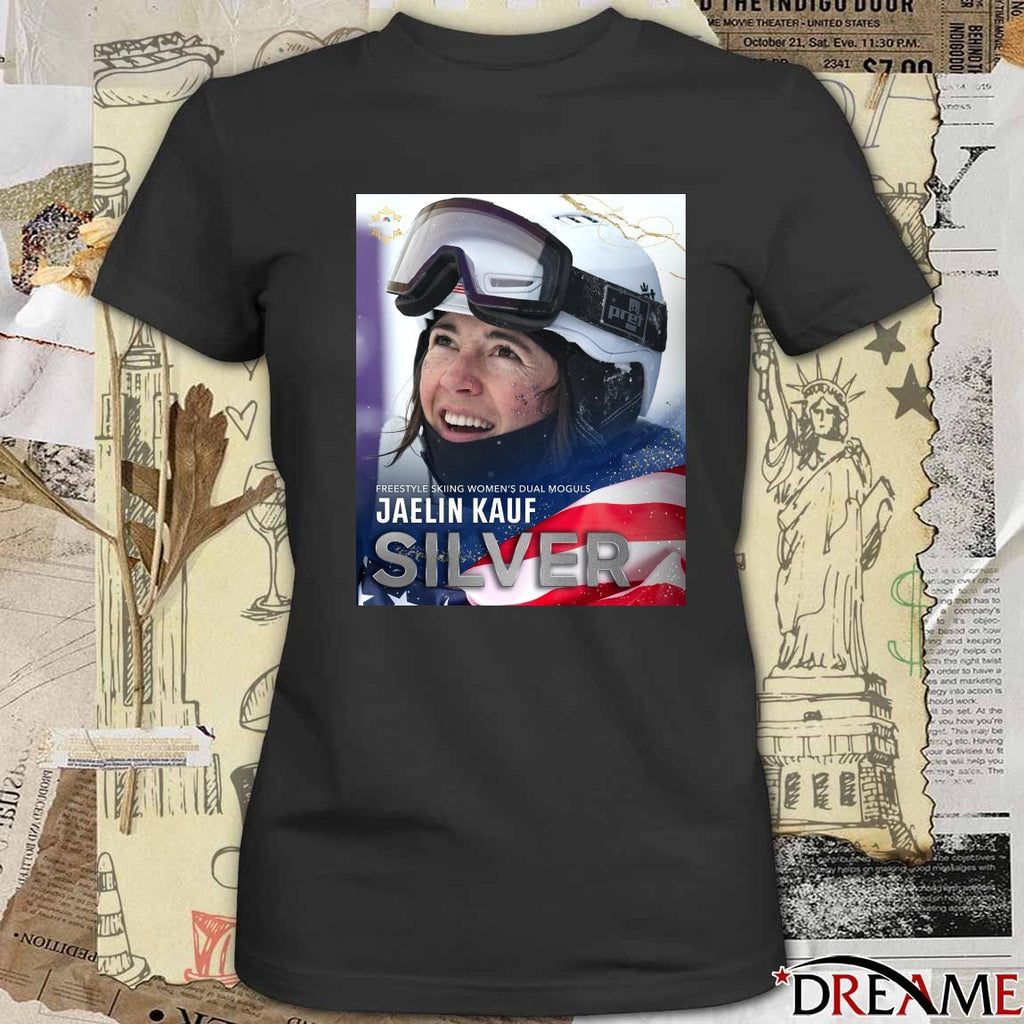 Freestyle Skiing Women’s Dual Moguls Jaelin Kauf Silver Olympics t-shirt