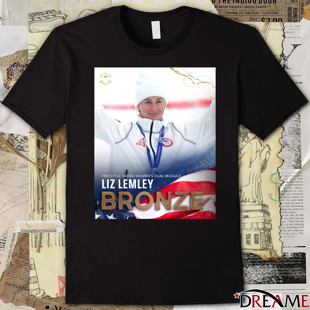 Freestyle Skiing Women’s Dual Moguls Liz Lemley Bronze Olympics t-shirt