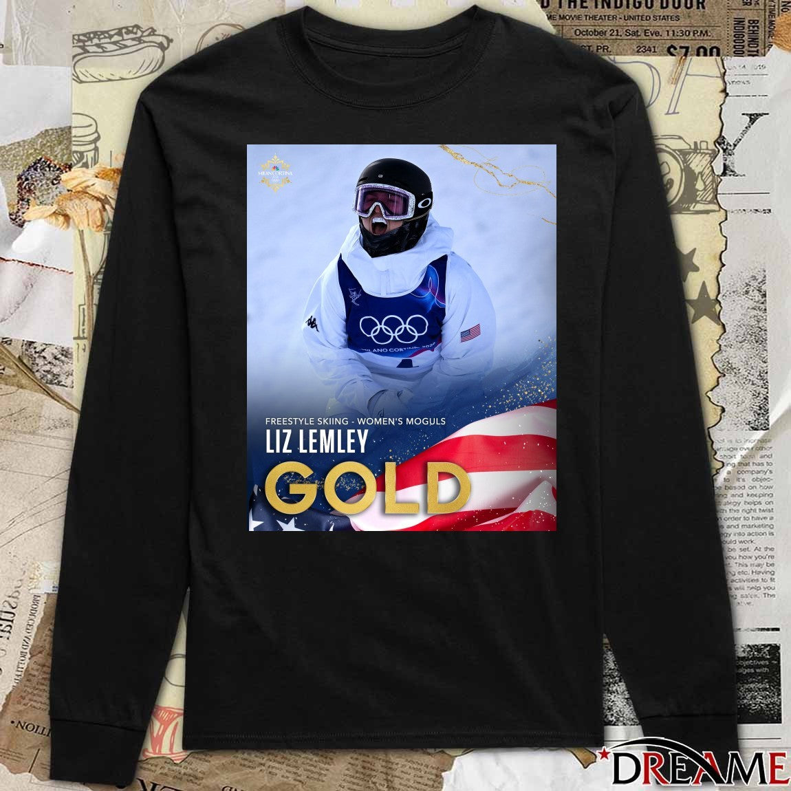 Freestyle Skiing Women’s Moguls Liz Lemley Gold Milan Cortina 2026 Poster t-shirt