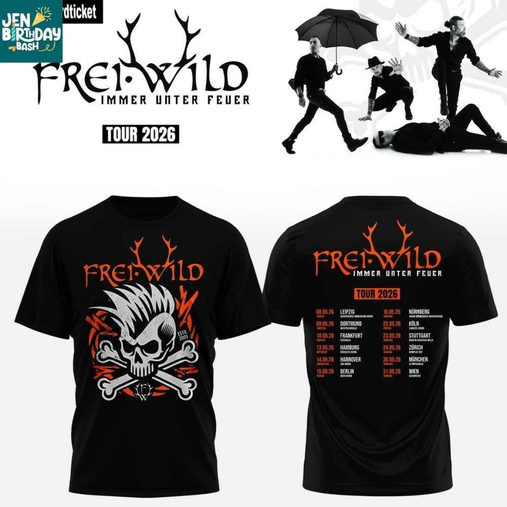 Frei.Wild The Schedule For Immer Unter Feuer 2026 Tour Shirt