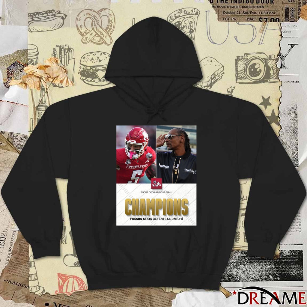 Fresno State Bulldogs defeated Miami OH Snoop Dogg Arizona Bowl Champions Poster t-shirt