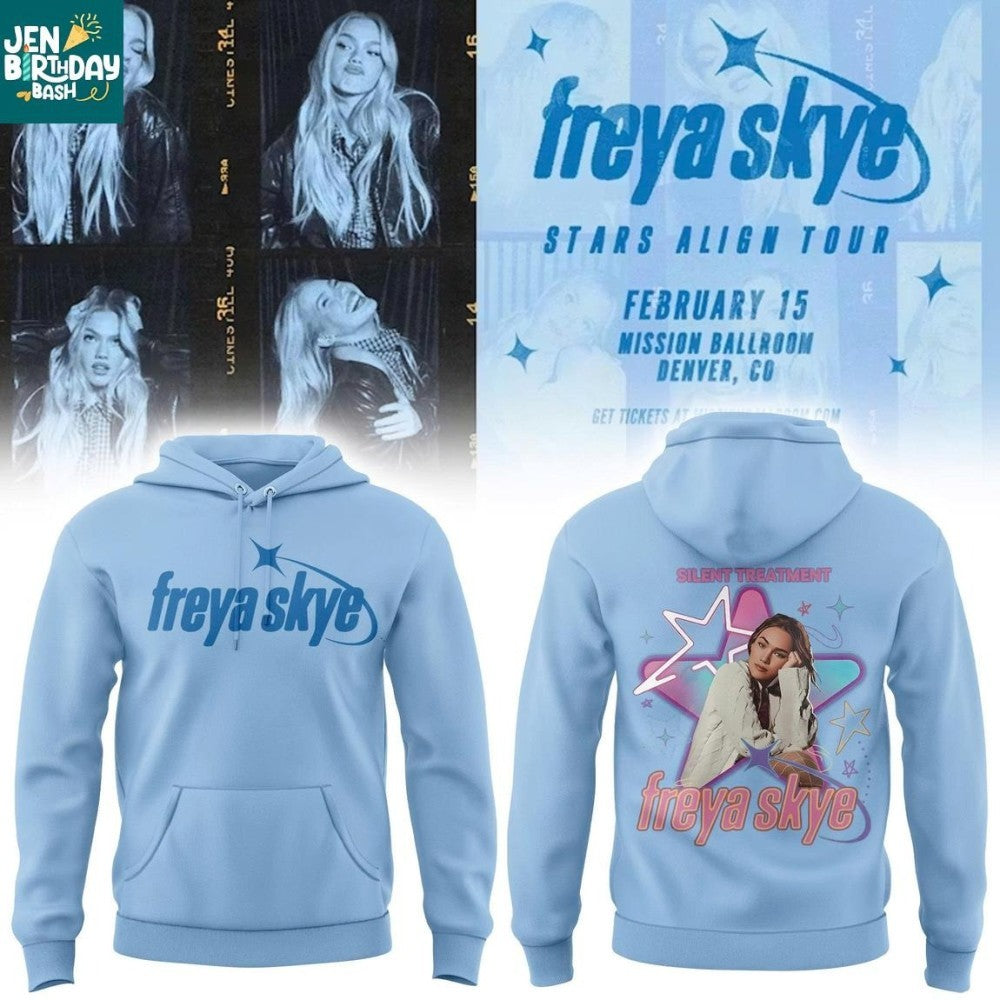 Freya Skye Stars Align Tour 2026 Celebrate Baby Blue Hoodie Shirt