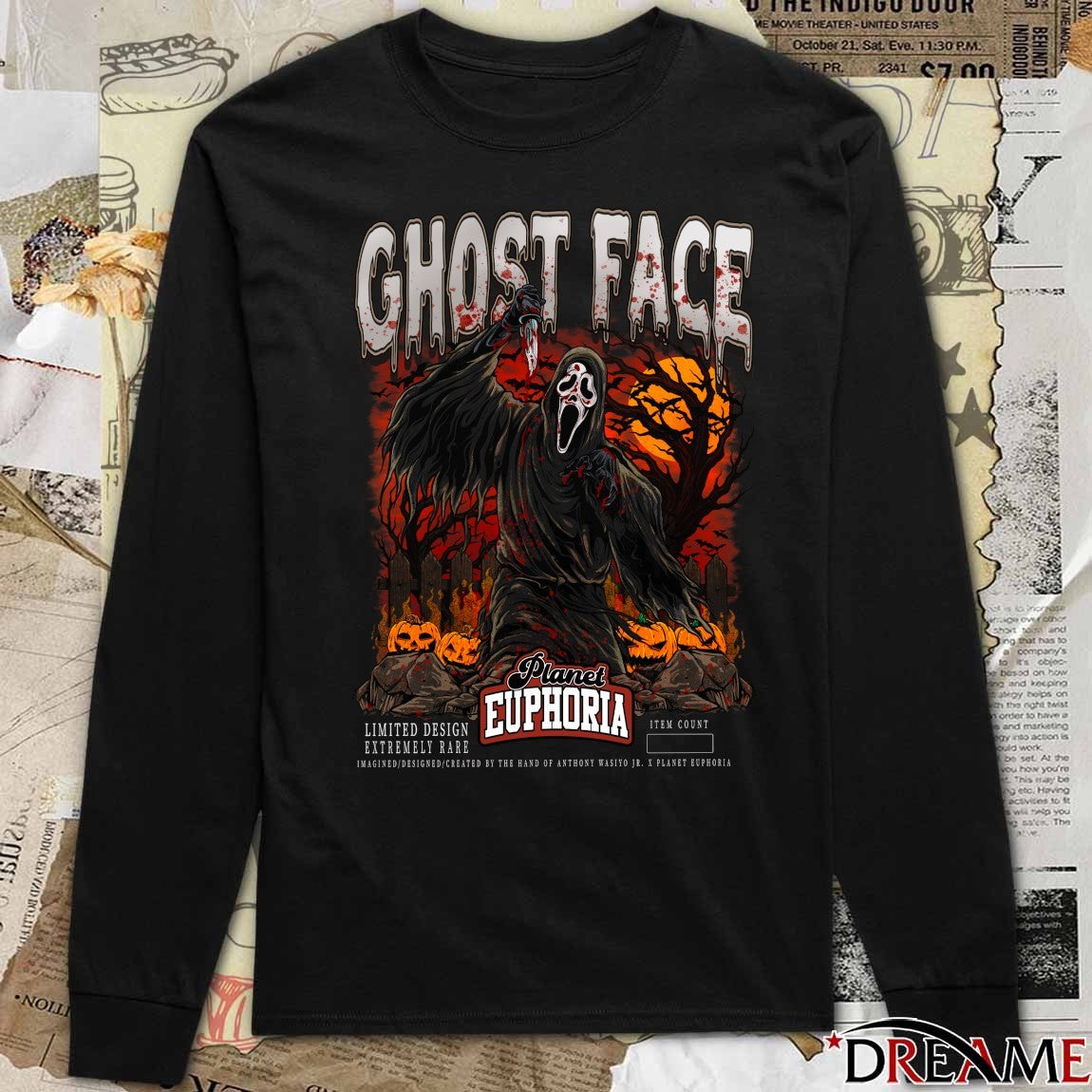 GF Ghost Face Halloween Planet Euphoria Art 2025 t-shirt
