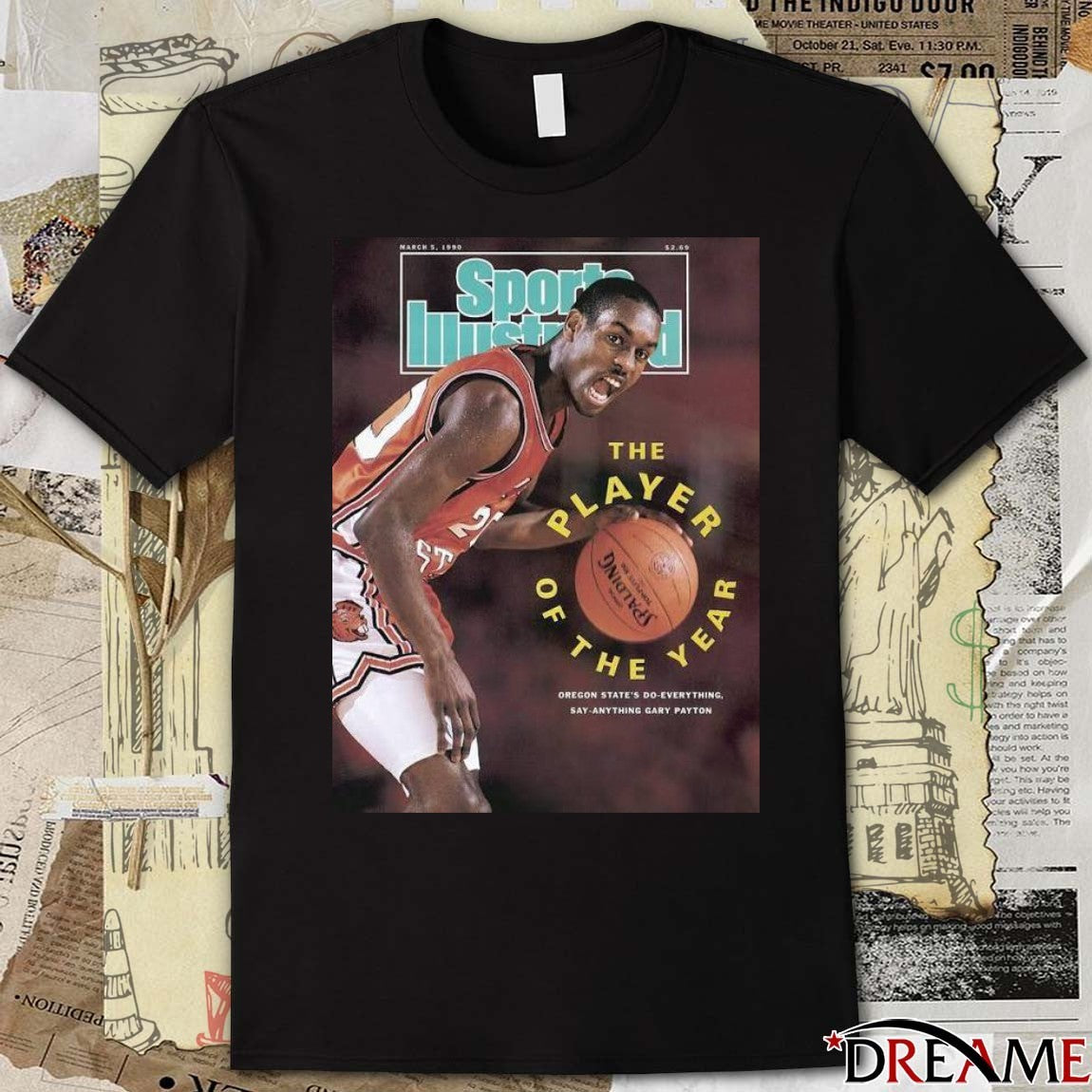Gary Payton Sports Illustrated Magazine March 5, 1990 The Player Of The Year t-shirt