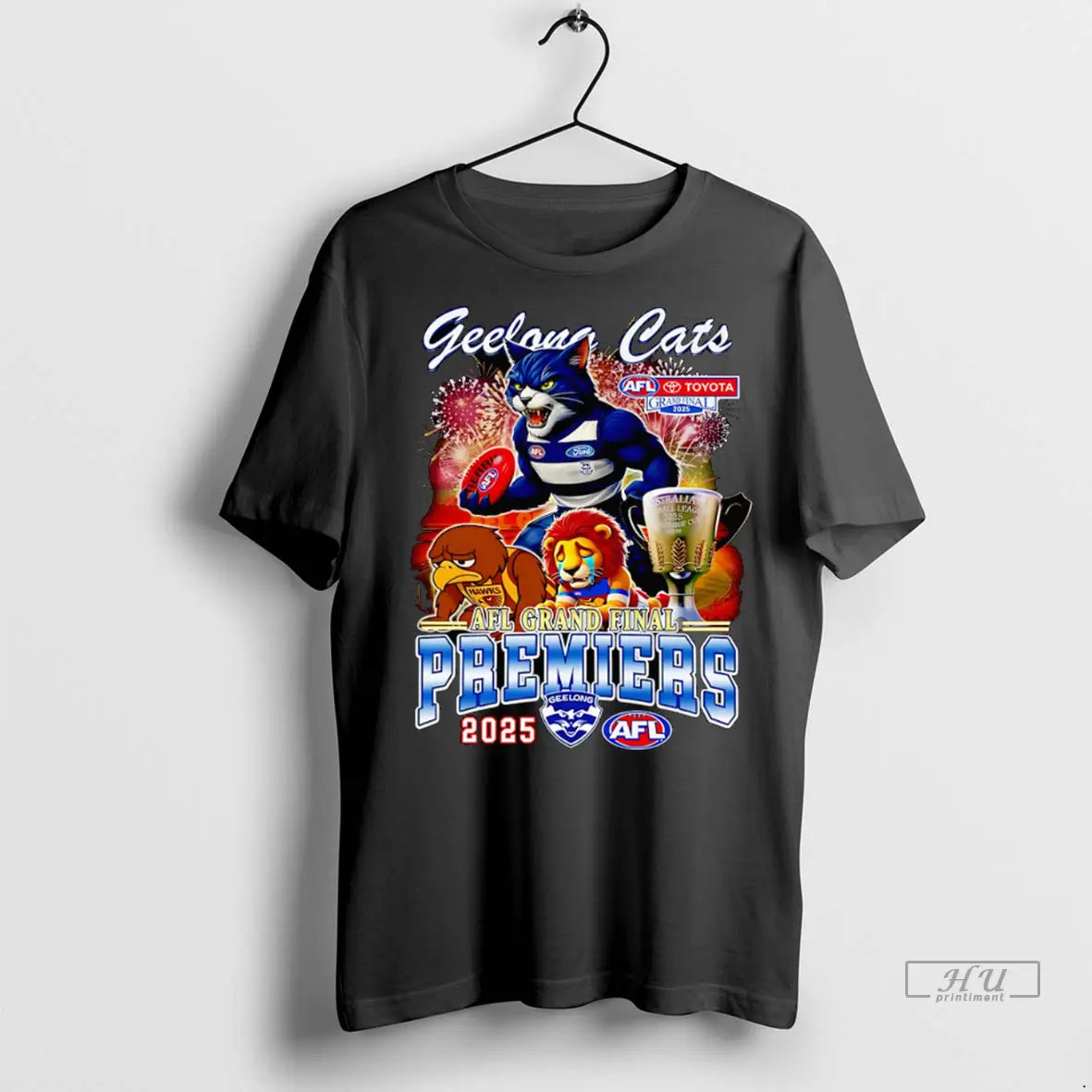 Official Geelong Cats Afl Grand Final Premiers 2025 Mascot T Shirt