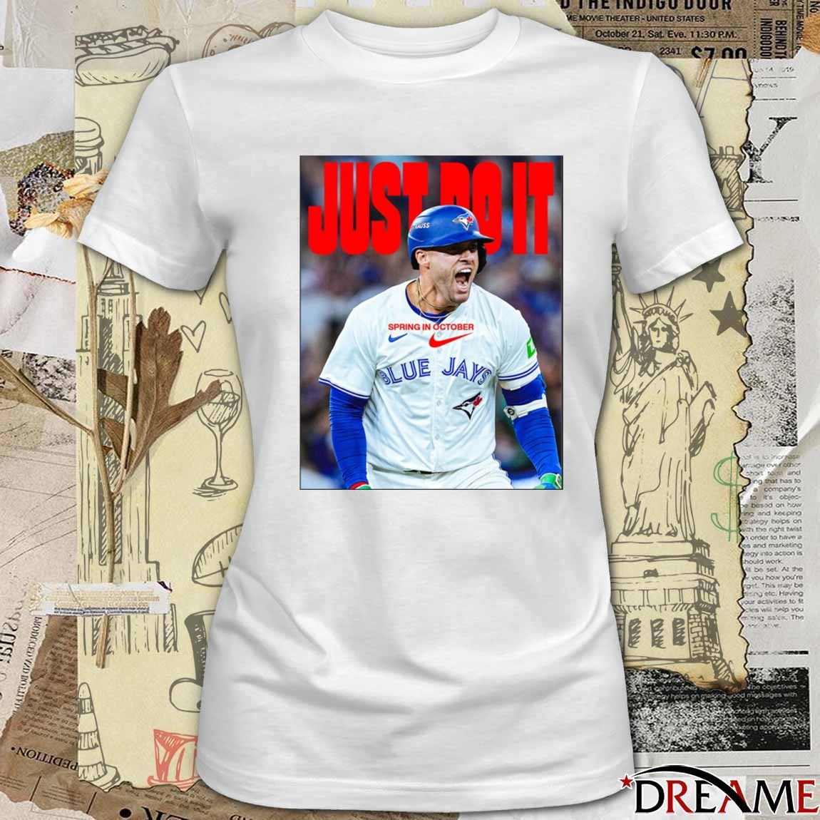 George Springer Celebrates Spring In October Toronto Blue Jays MLB World Series 2025 Just Do It Poster t-shirt