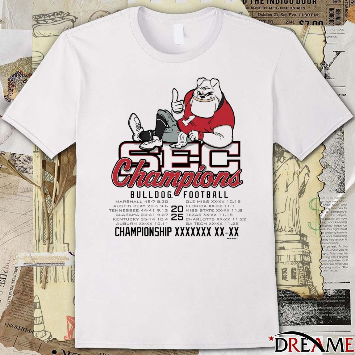 Georgia Bulldogs 2025 NCAA SEC Football Championship Recap t-shirt