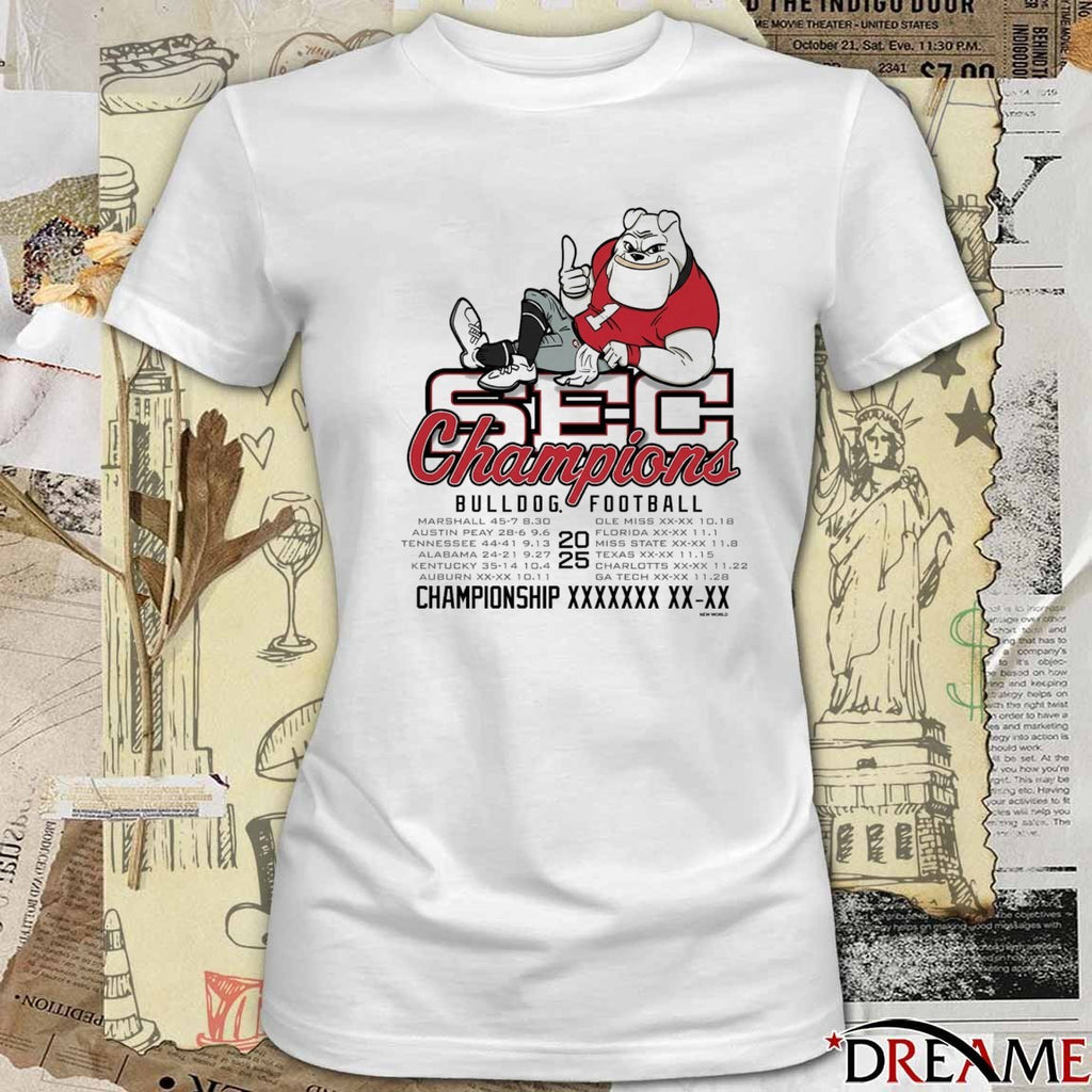 Georgia Bulldogs 2025 NCAA SEC Football Championship Recap t-shirt