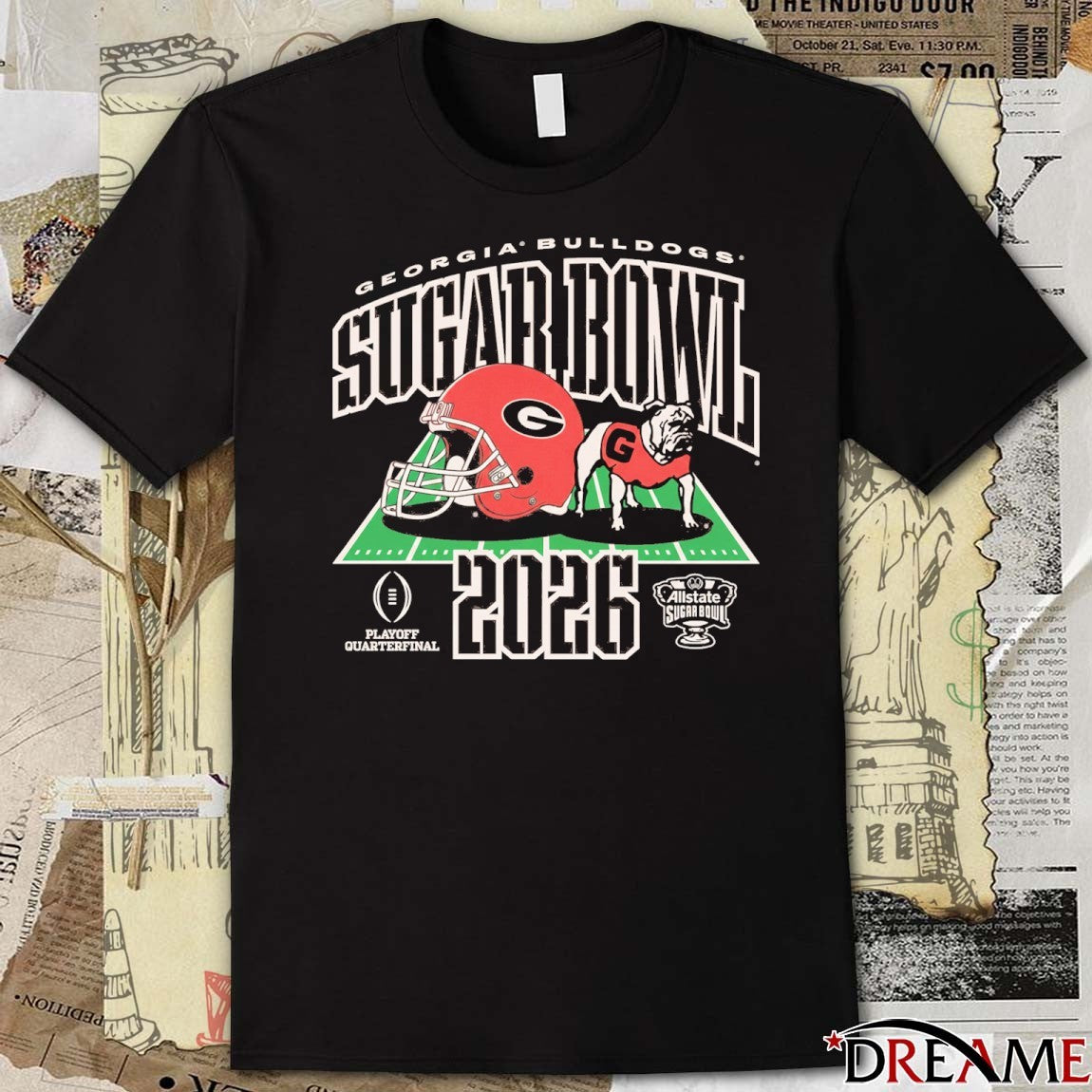 Georgia Bulldogs 2026 Allstate Sugar Bowl Playoff Quarterfinal Helmet Mascot t-shirt