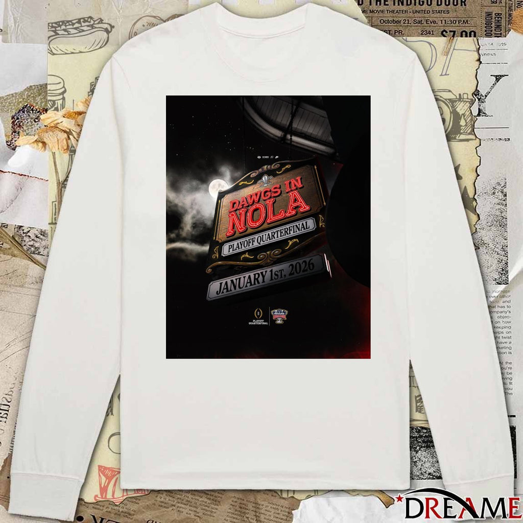 Georgia Bulldogs Dawgs In NOLA Playoff Quarterfinal Allstate Sugar Bowl 2026 Poster t-shirt