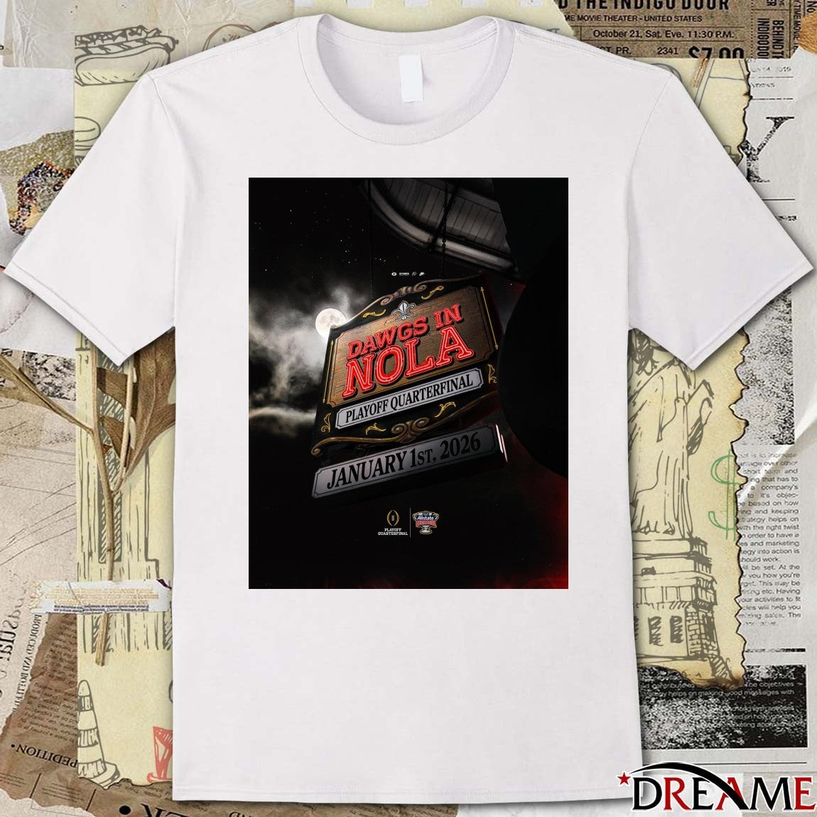 Georgia Bulldogs Dawgs In NOLA Playoff Quarterfinal Allstate Sugar Bowl 2026 Poster t-shirt