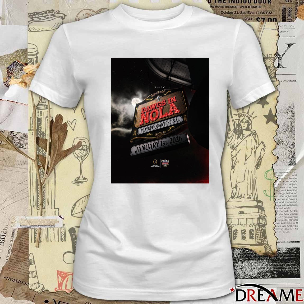 Georgia Bulldogs Dawgs In NOLA Playoff Quarterfinal Allstate Sugar Bowl 2026 Poster t-shirt