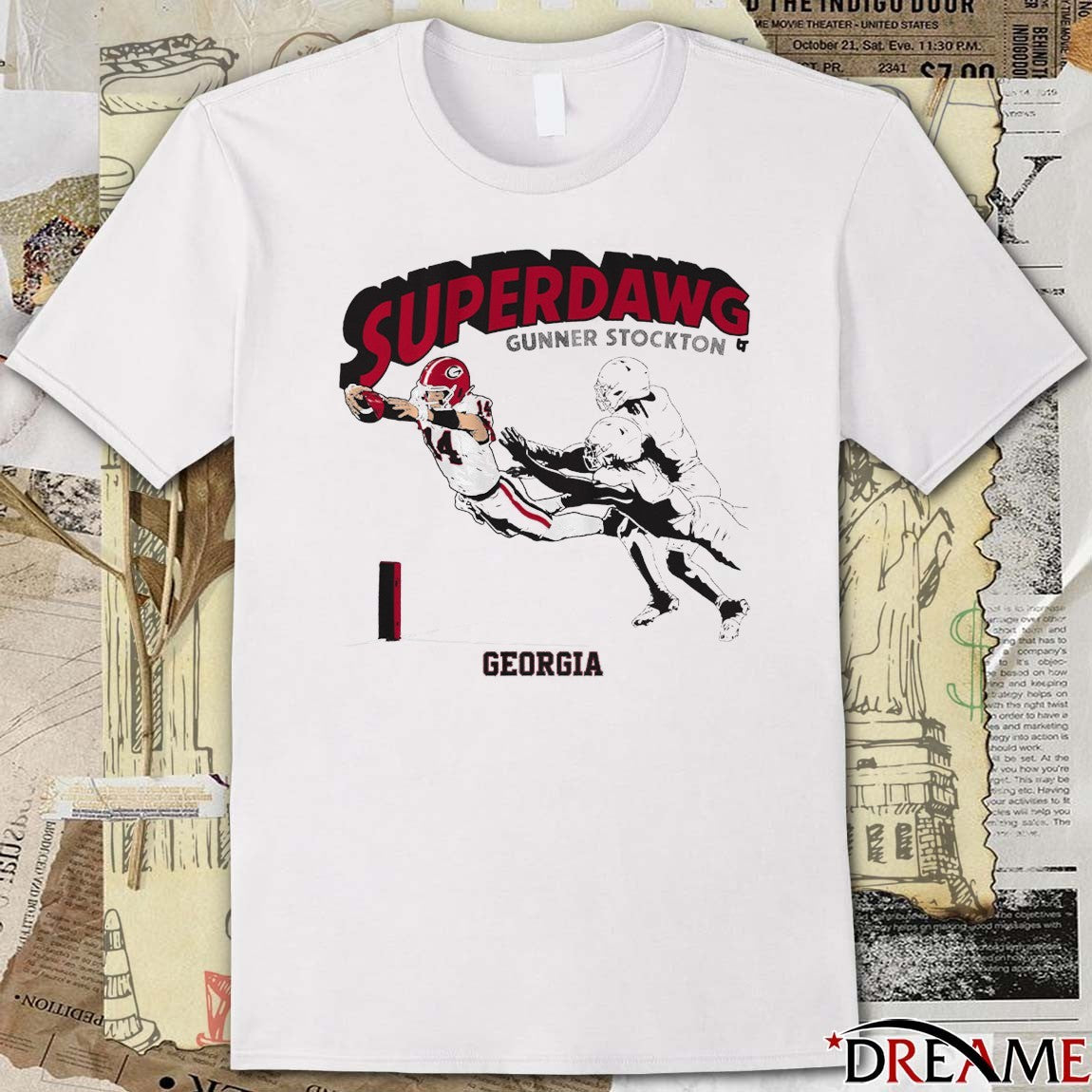 Georgia Bulldogs Football NCAA Superdawg Super Gunner Stockton t-shirt