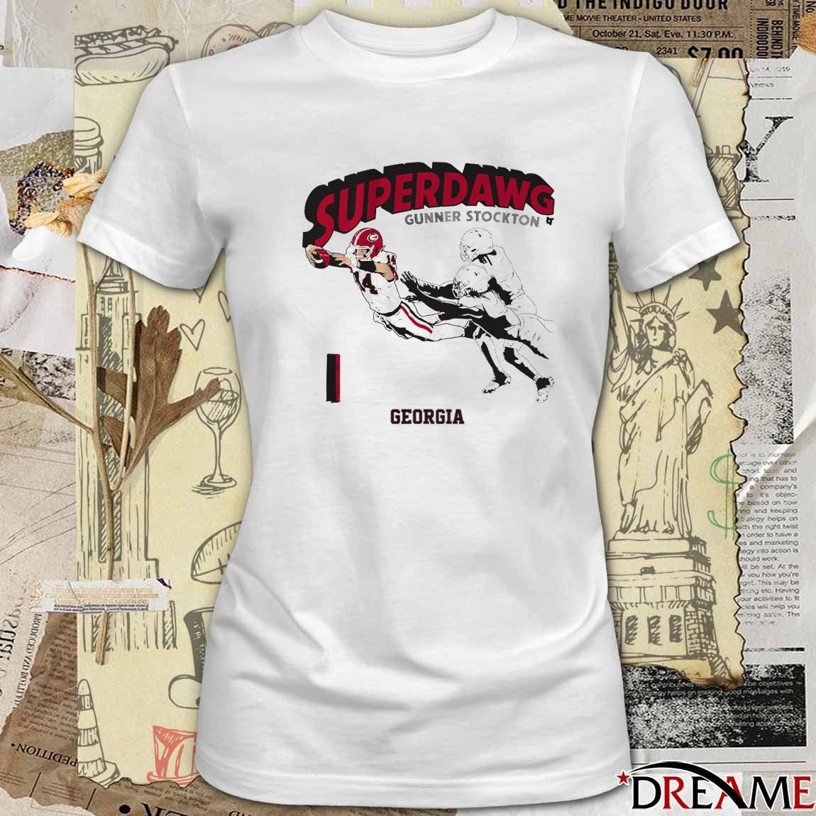 Georgia Bulldogs Football NCAA Superdawg Super Gunner Stockton t-shirt