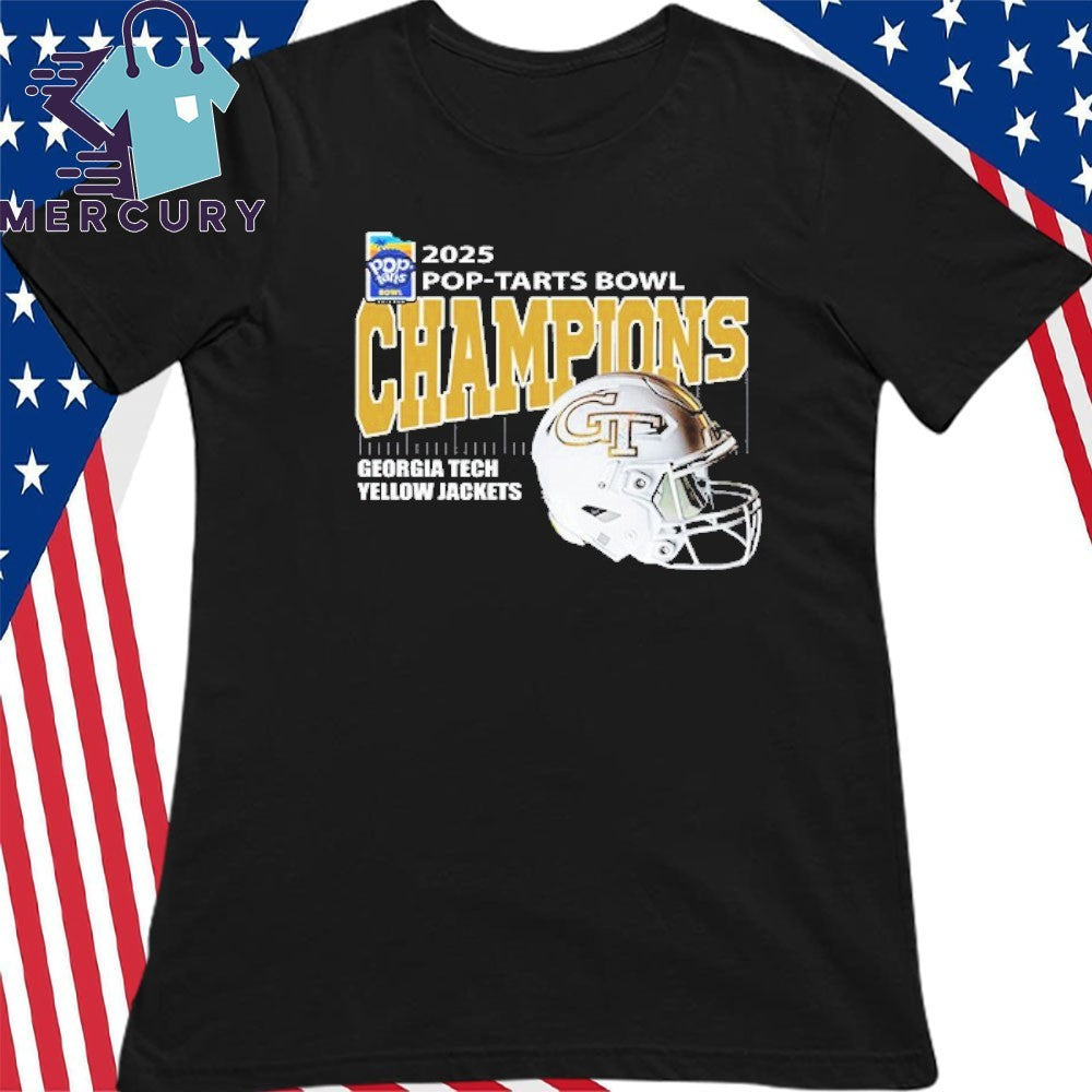 Georgia Tech Yellow Jackets Football 2025 Pop-Tarts Bowl Champions Helmet Shirt