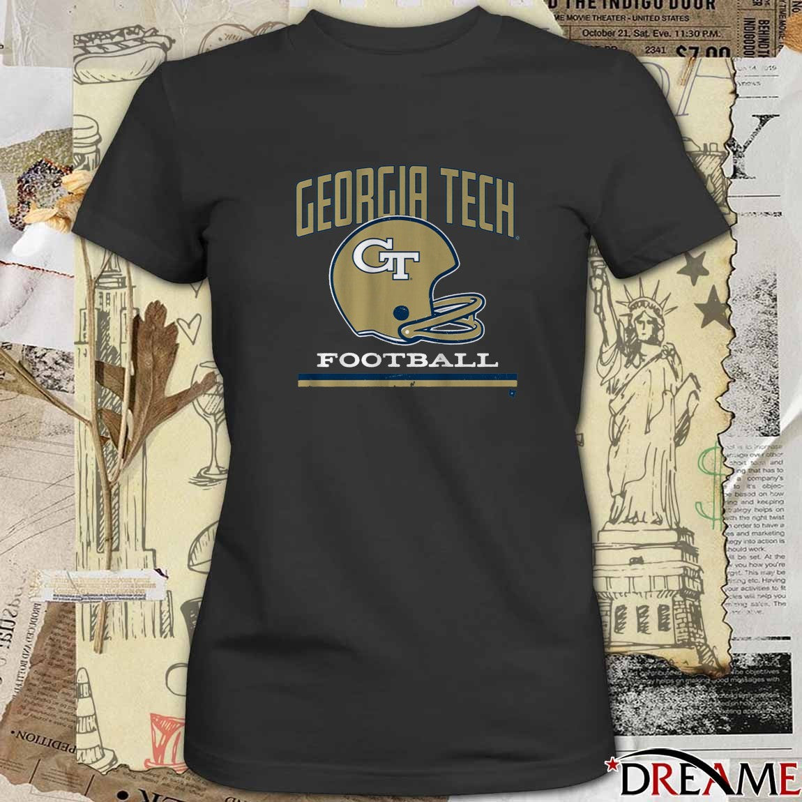 Georgia Tech Yellow Jackets NCAA Football Vintage Helmet t-shirt
