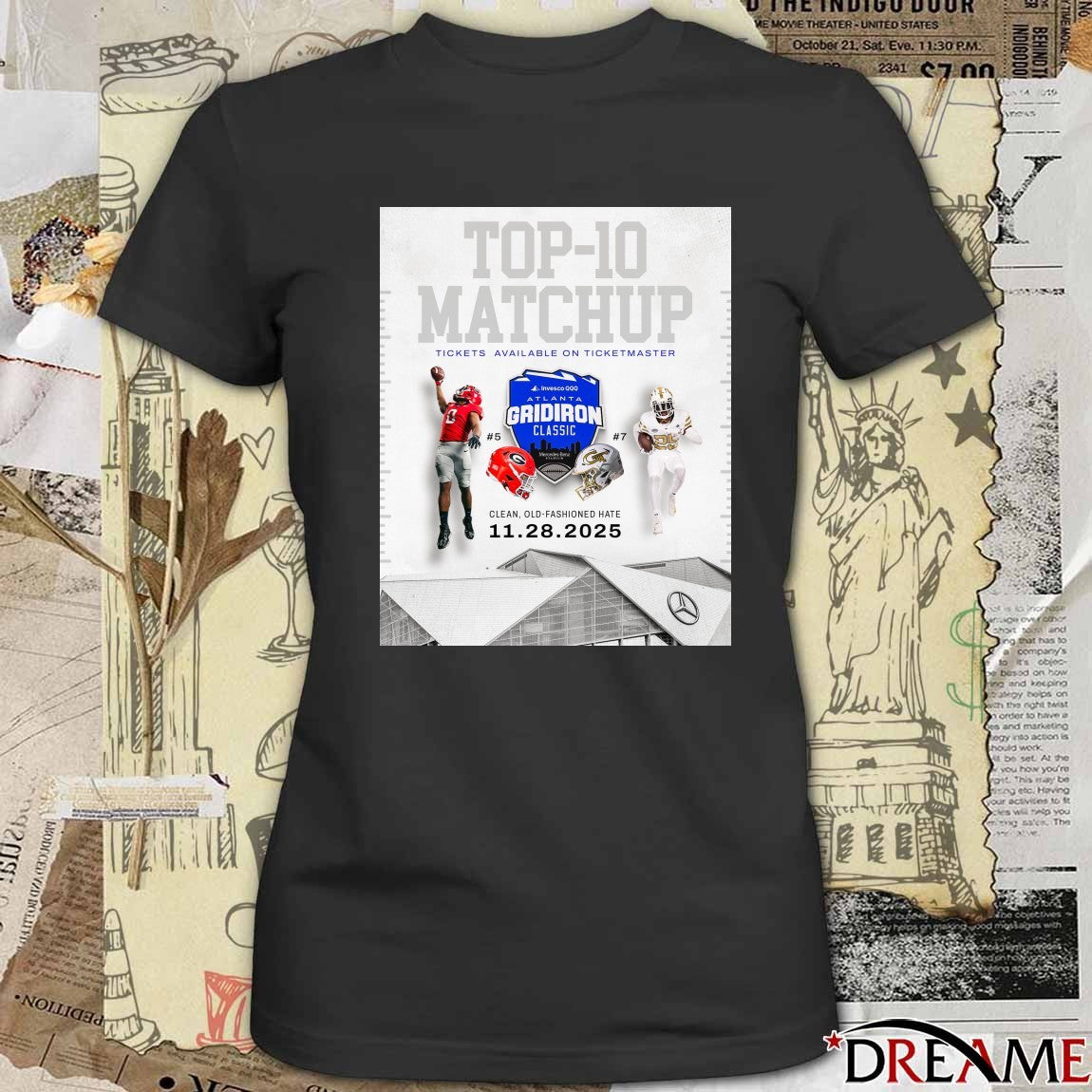 Georgia Vs Georgia Tech Top 10 Matchup 11 28 2025 Clean Old-Fashioned Hate Poster t-shirt