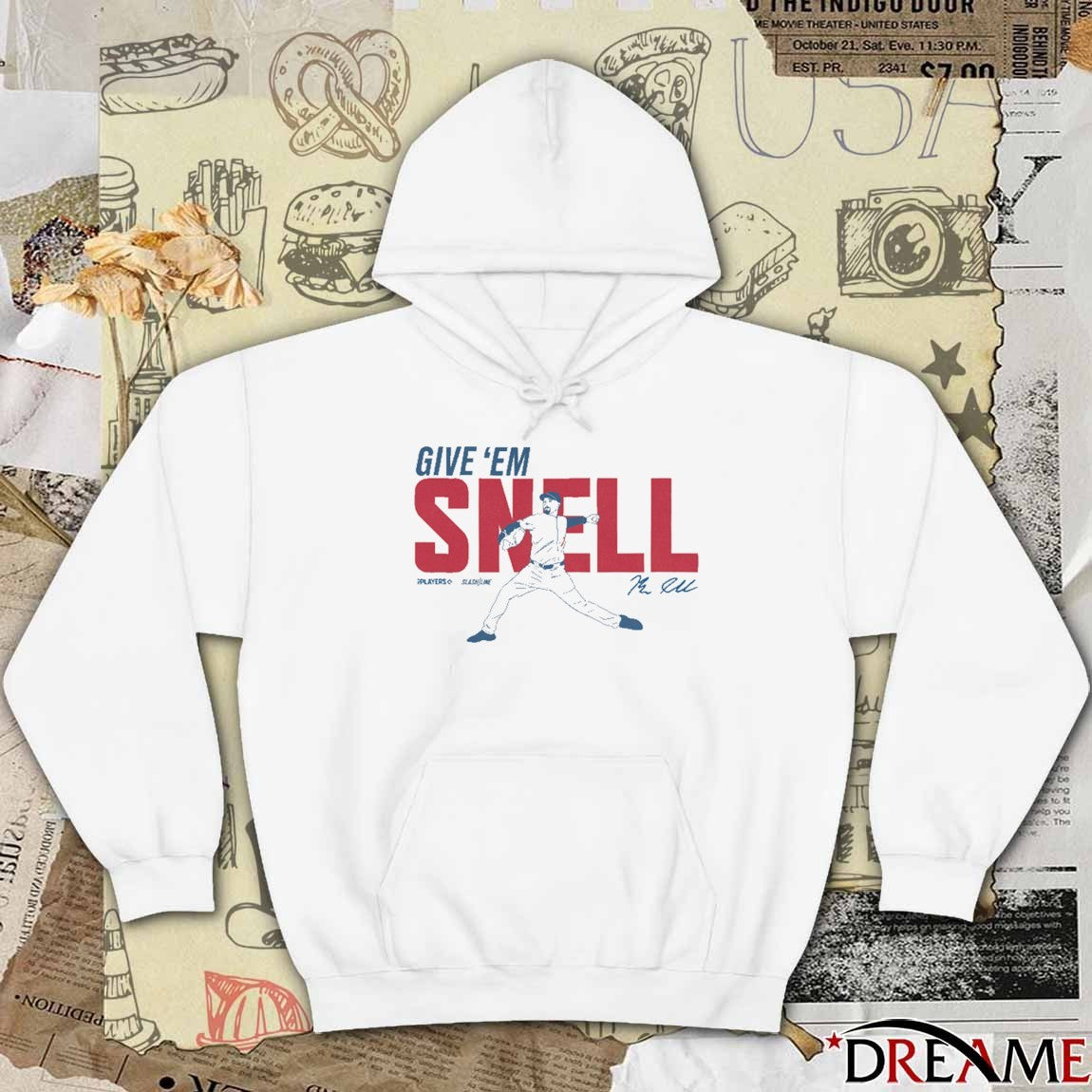 Give ’em Snell Los Angeles Dodgers Blake Snell Slash Line Signature t-shirt