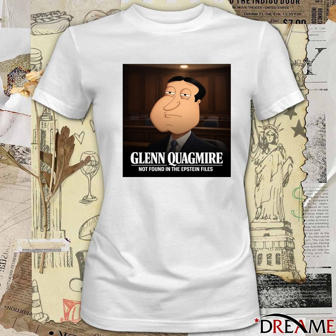 Glenn Quagmire Not Found In The Epstein Files t-shirt