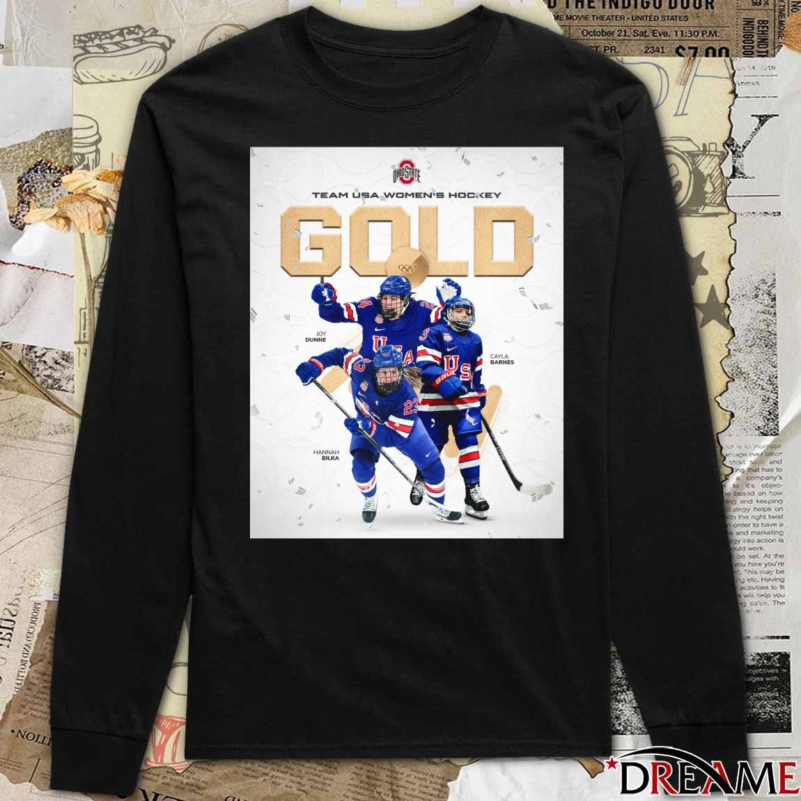 Gold Medal Buckeyes Cayla Barnes, Hannah Bilka And Joy Dunne Win Gold With Team USA t-shirt