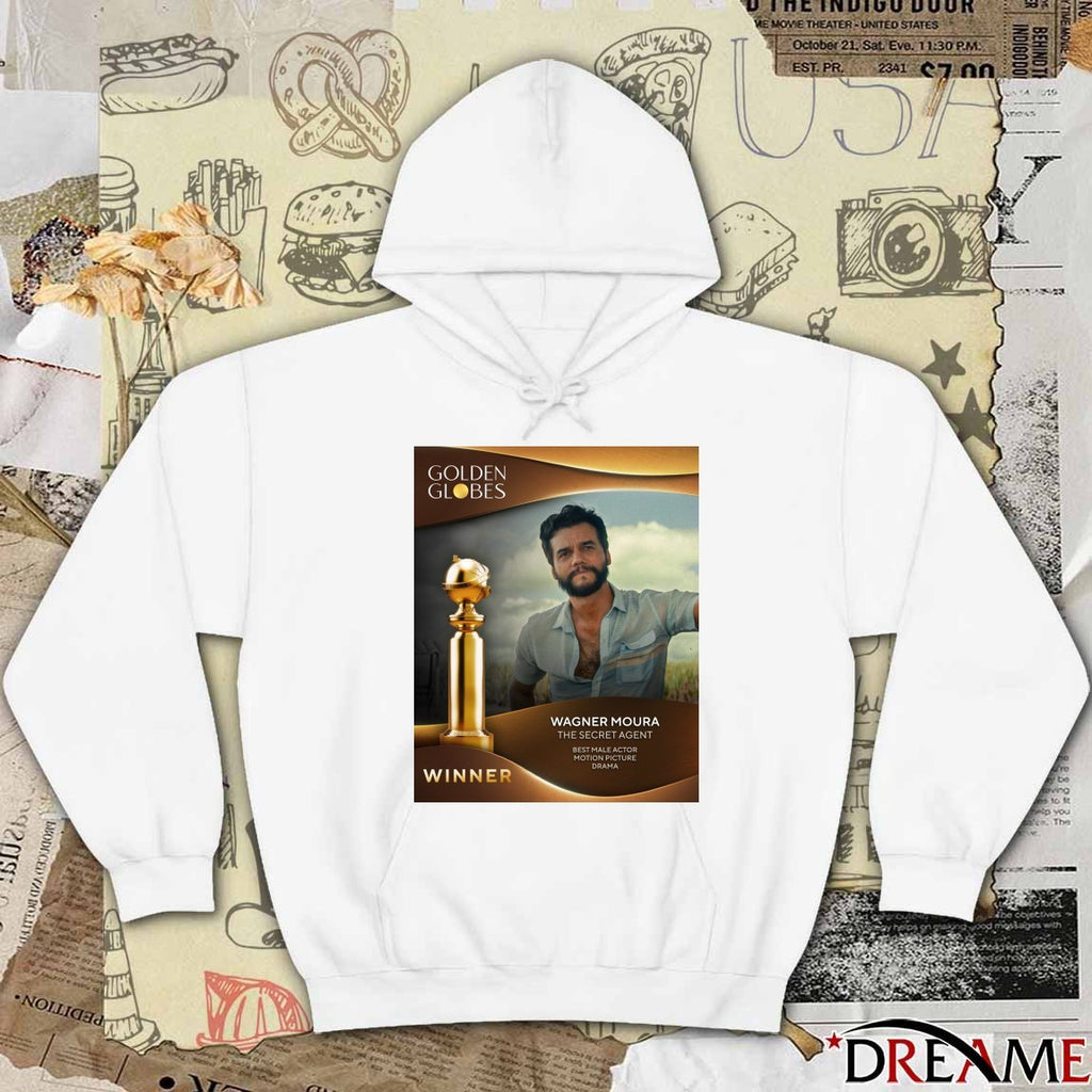 Golden Globes Winner Wagner Moura The Secret Agent Best Male Actor Motion Picture Drama Poster t-shirt
