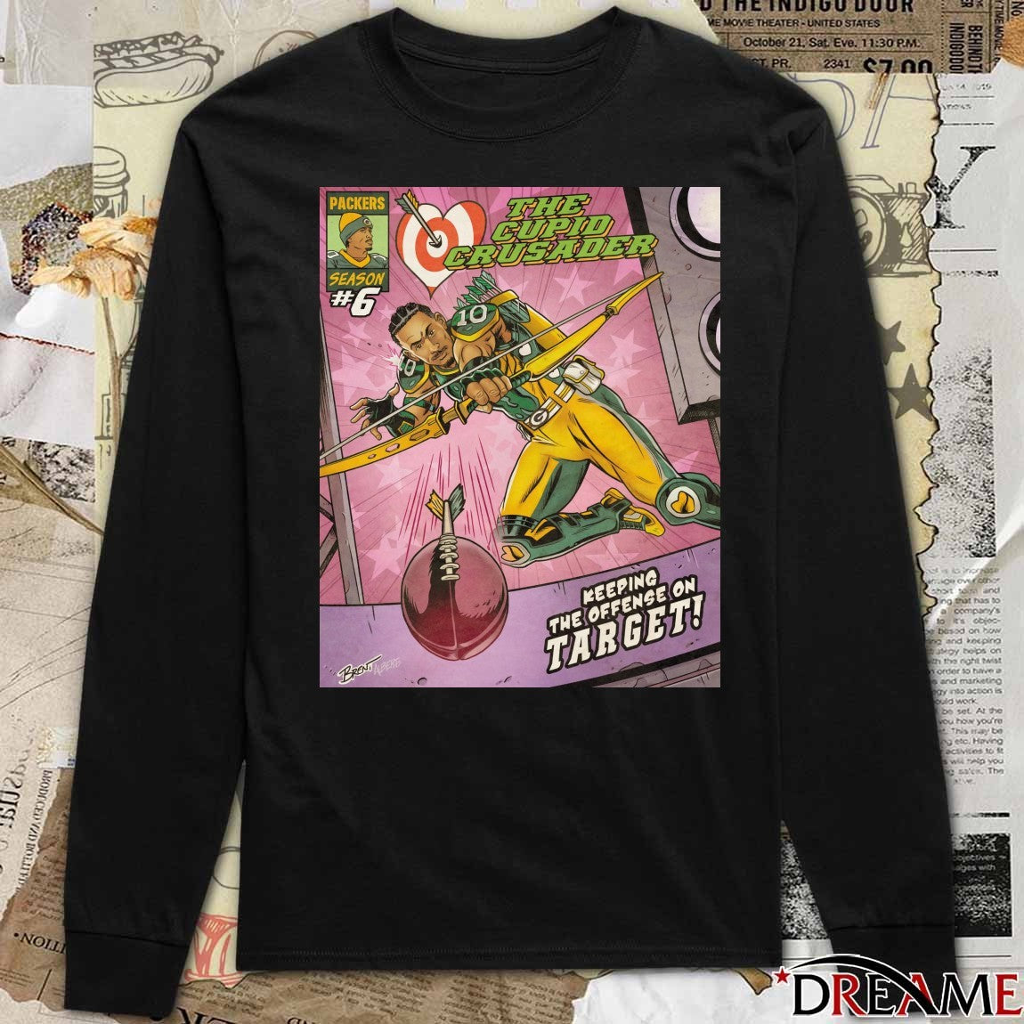 Green Bay Packers The Cupid Crusader Keeping The Offense On Target Poster t-shirt