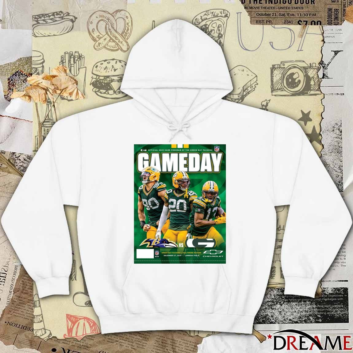 Green Bay Packers Vs Baltimore Ravens Gameday Program 2025 Lambeau Field Poster t-shirt