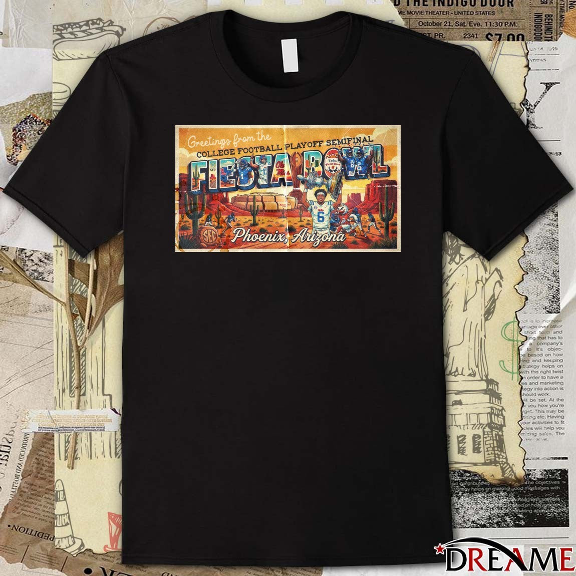 Greetings From The College Football Playoff Semifinal Fiesta Bowl Phoenix Arizona Poster t-shirt