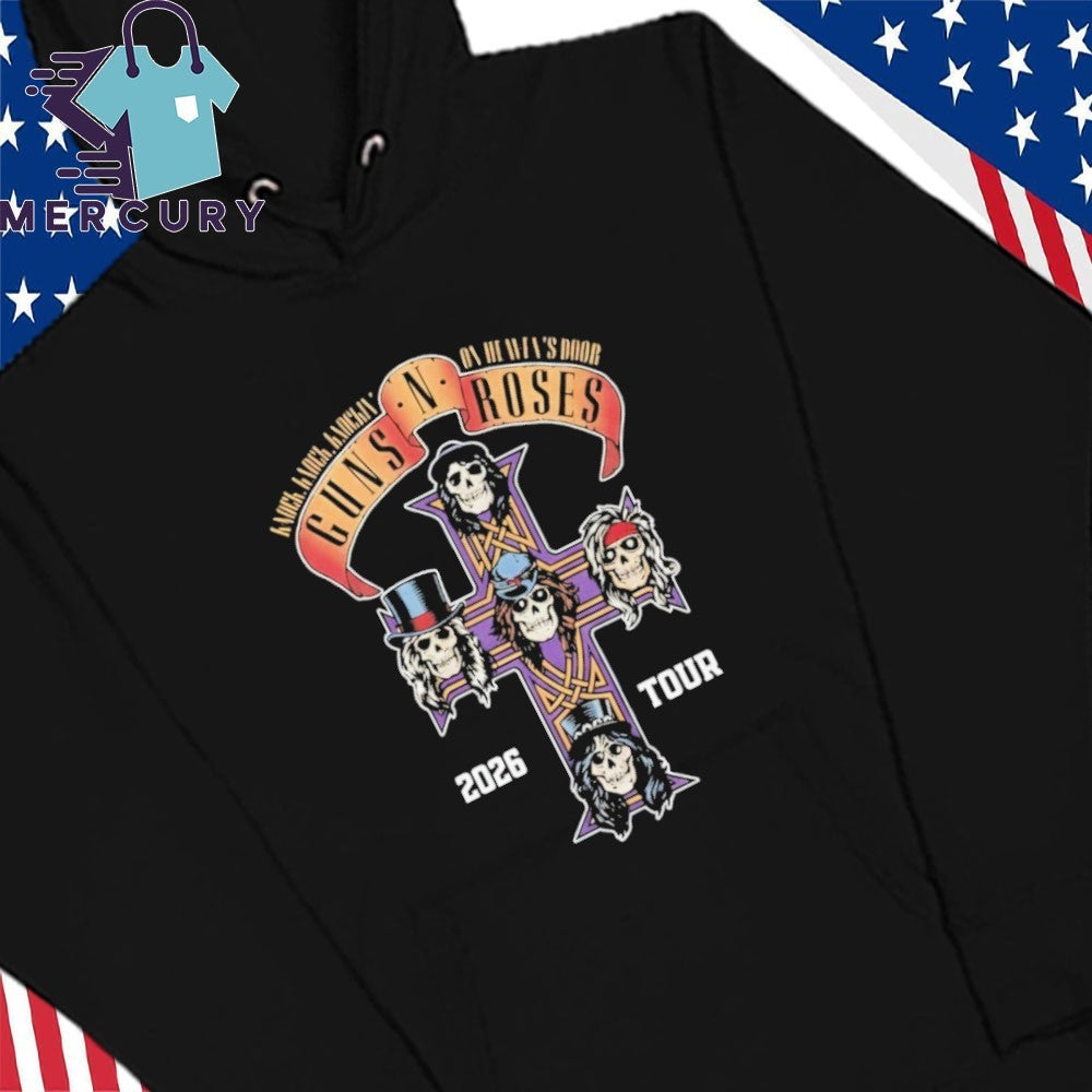 Gun N Roses World Tour 2026 America Dates Schedule Graphic Cross Shirt