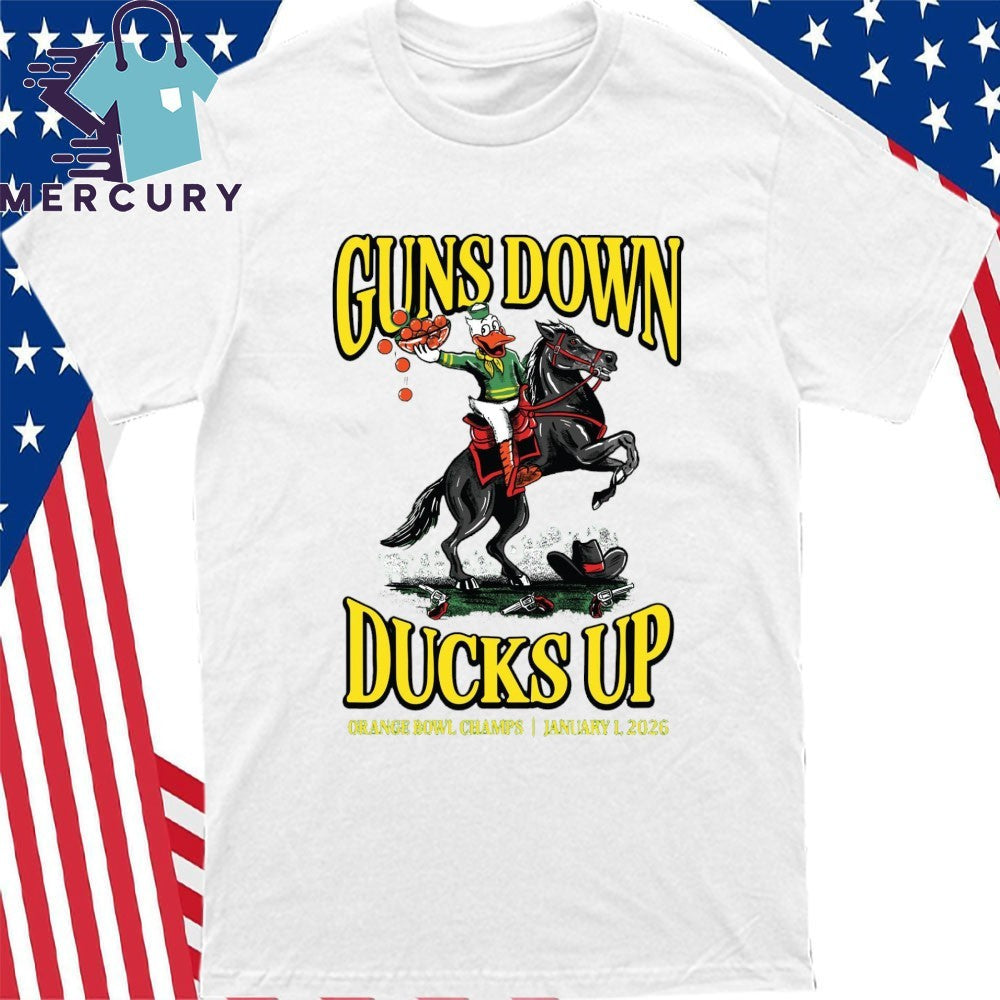 Guns Down Ducks Up 2026 Orange Bowl Champs Mascot Shirt